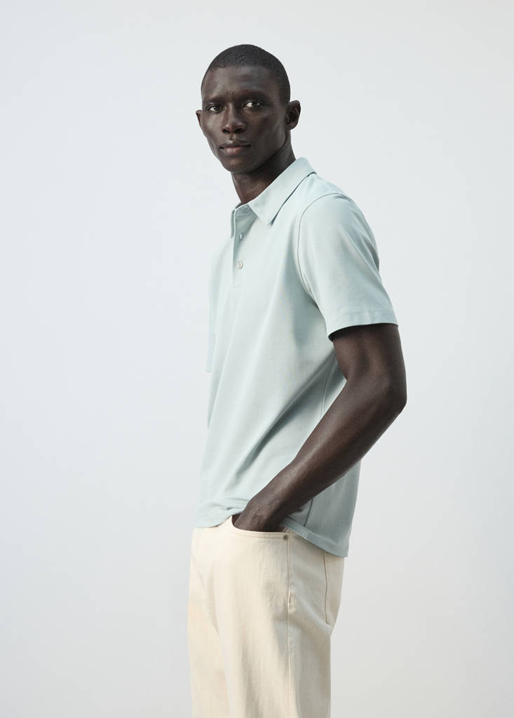 Slim fit piqué polo — Aqua Green