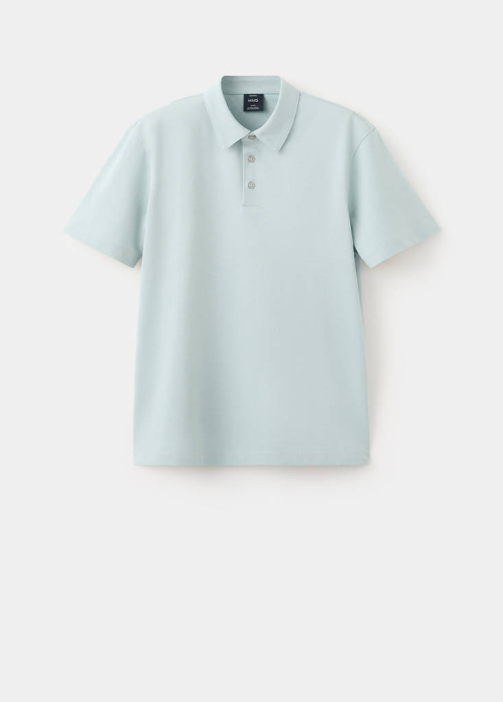 Slim fit piqué polo — Aqua Green