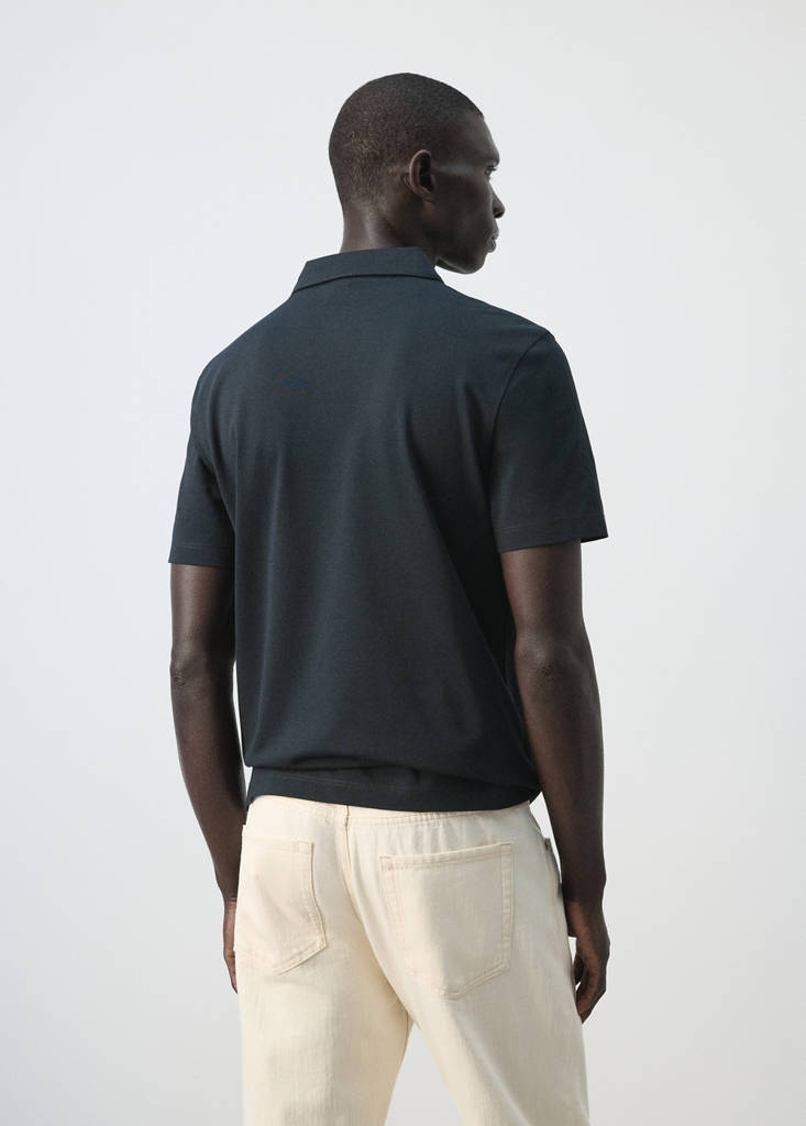 Slim fit piqué polo — Navy