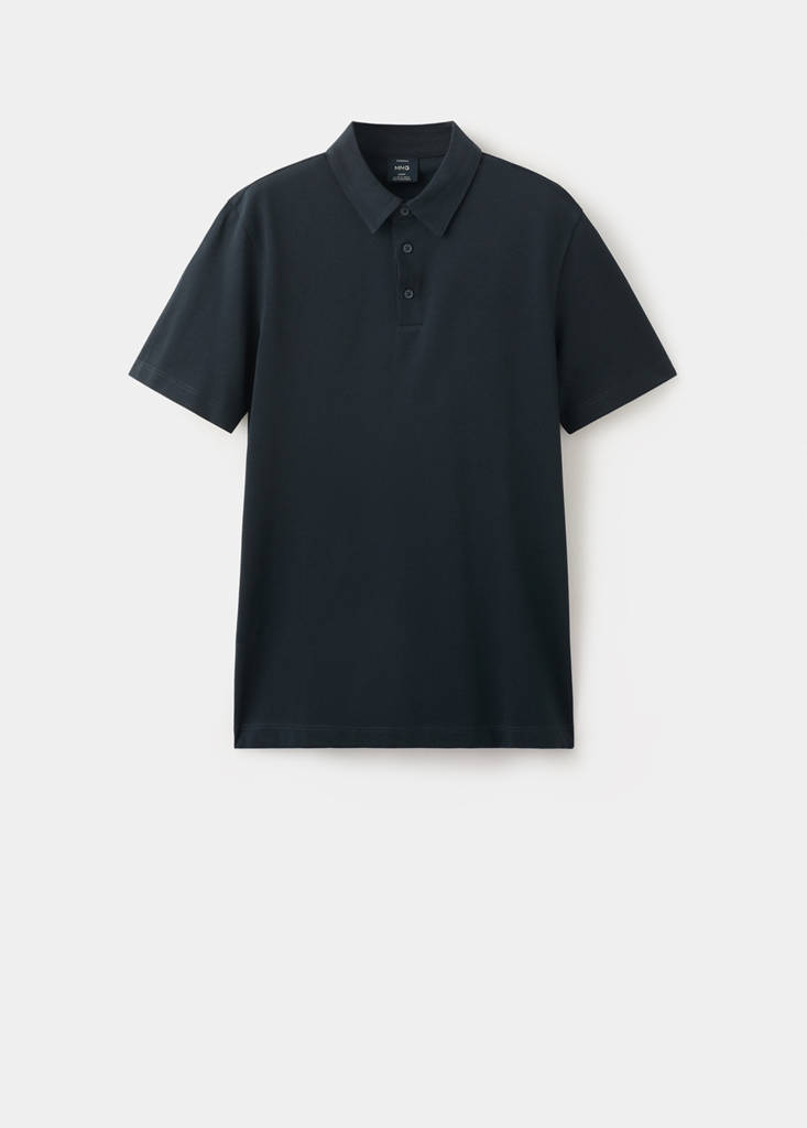 Slim fit piqué polo — Navy