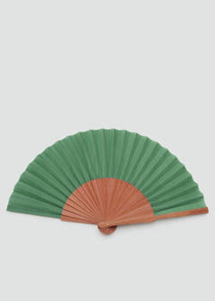 Smooth wooden fan — Green 1