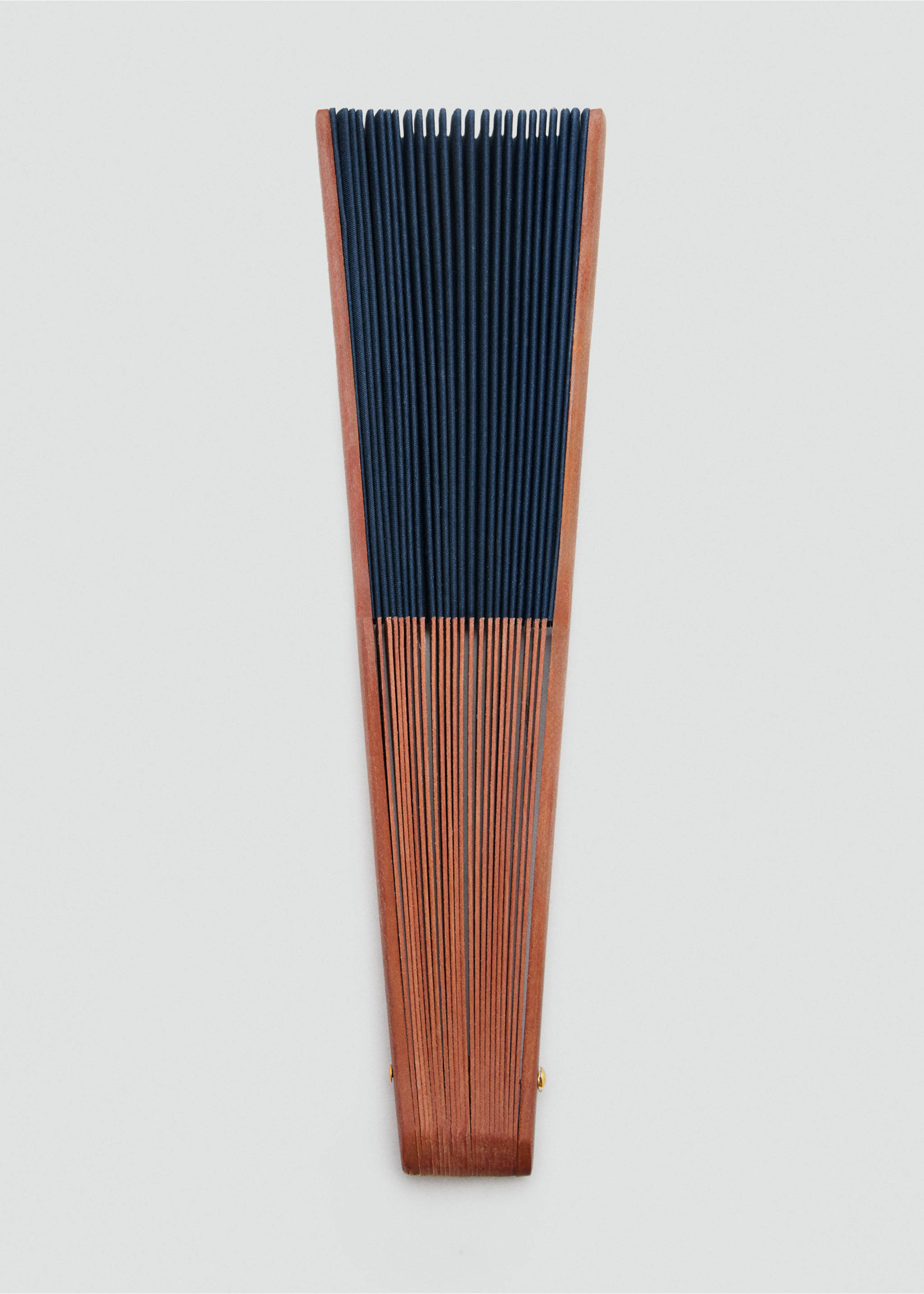 Éventail en bois uni - Détail de l'article 1, Bleu marine. Ref: 27076712-00.