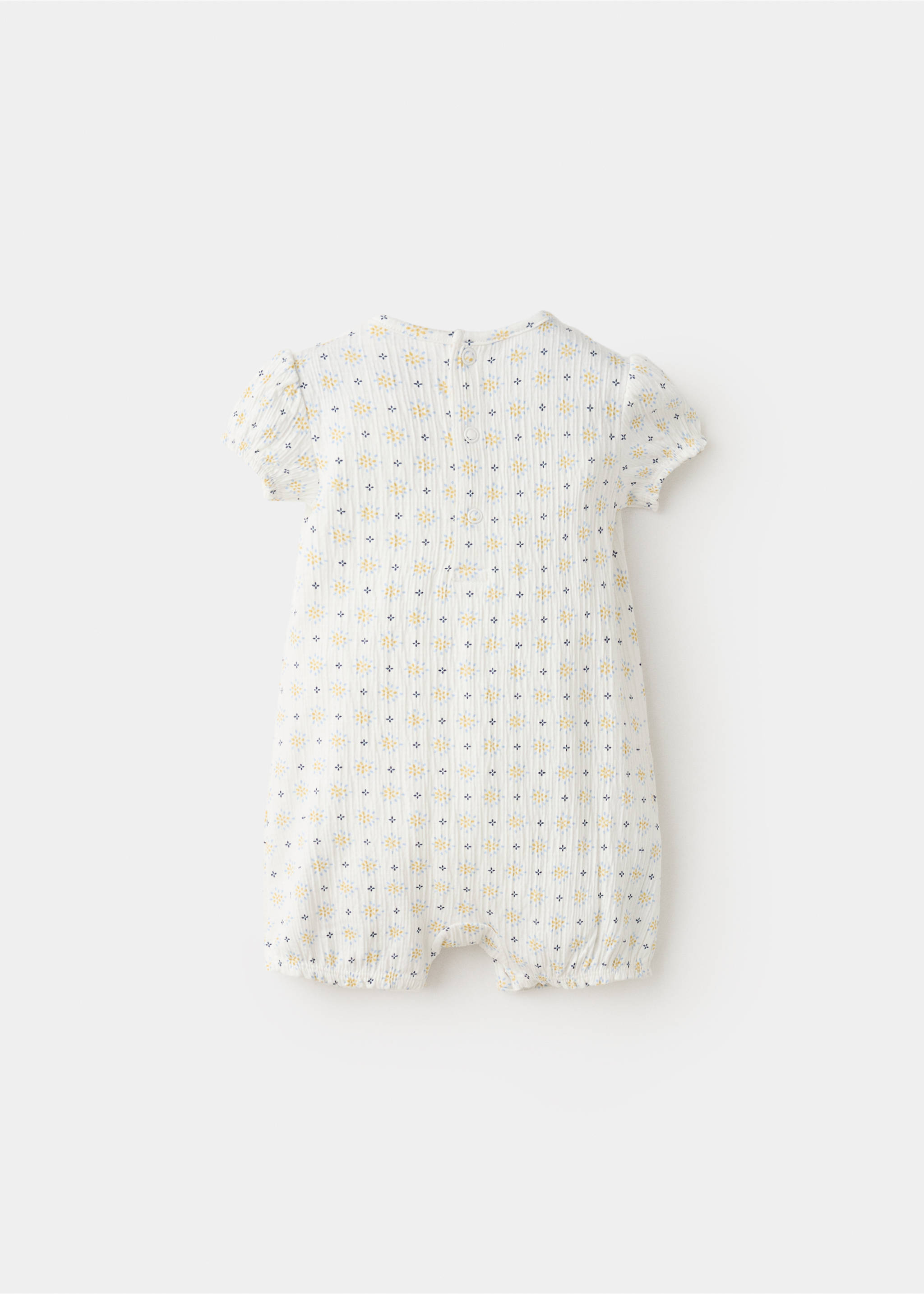 Pijama algodón estampado - Reverso del artículo, Blanco roto. Ref: 27076715-00.