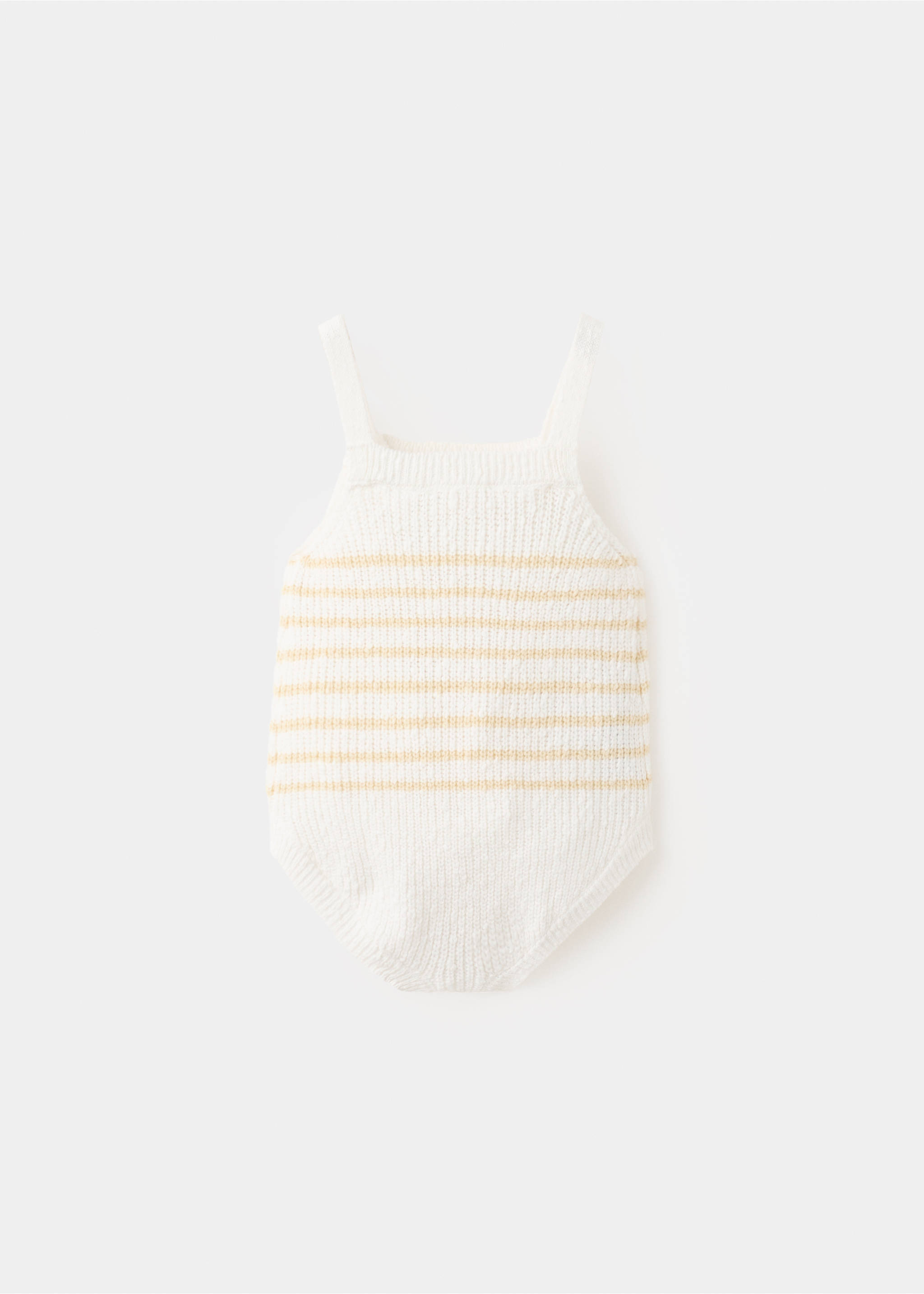 Striped knitted romper - Reverse of the article, Yellow. Ref: 27076716-00.