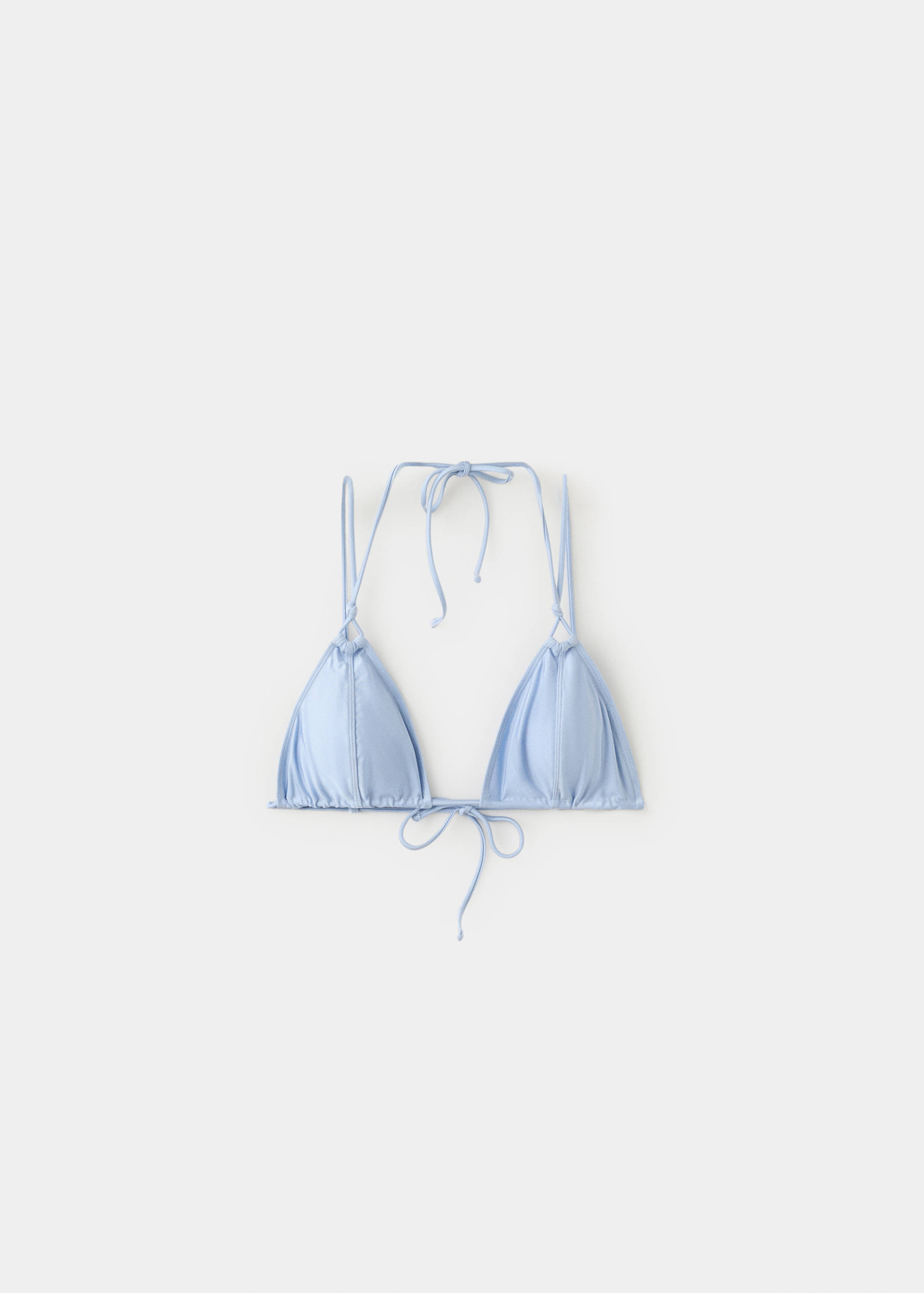 Satin effect tie-side bikini top - Article without model
