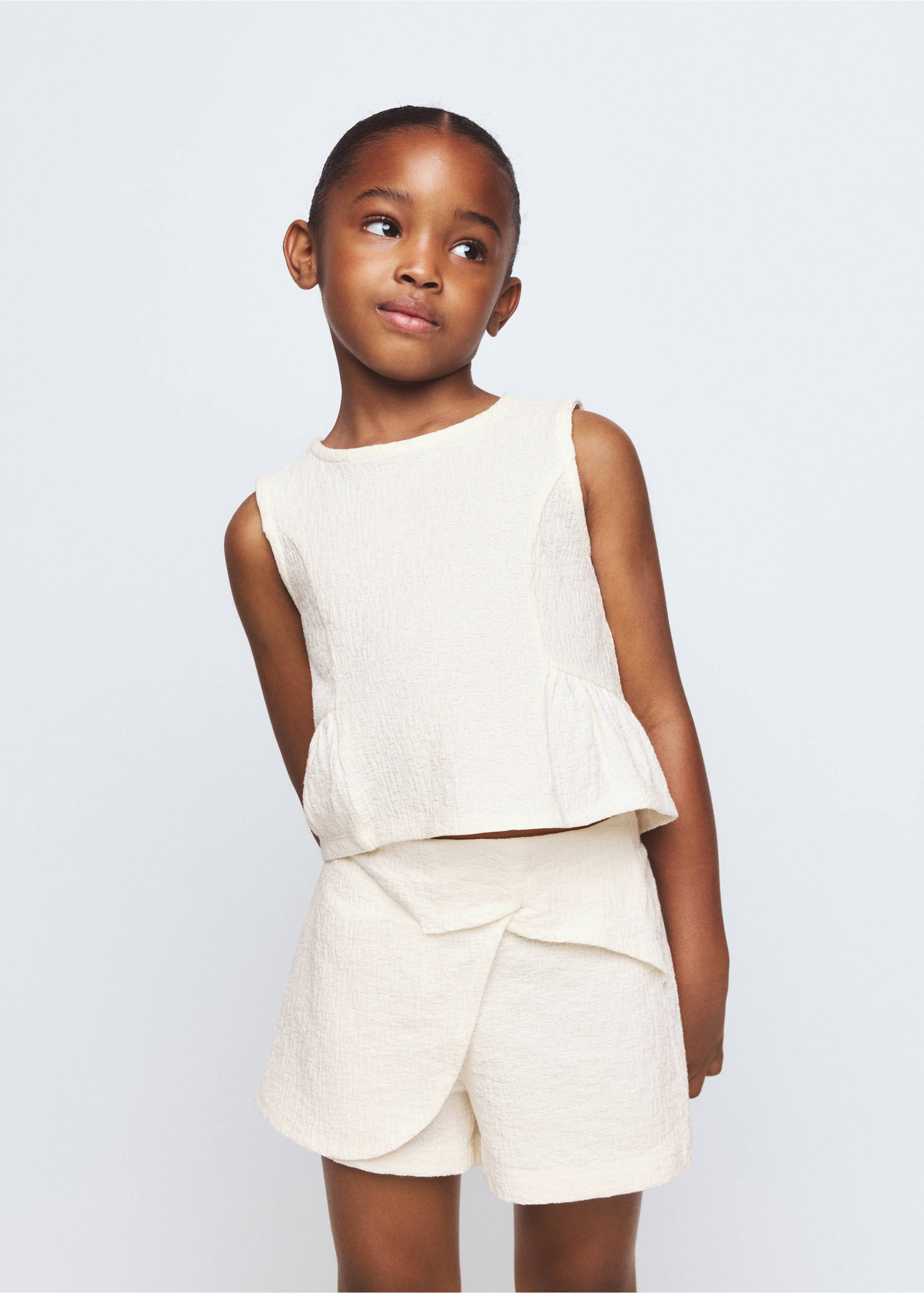 Flowy textured blouse - Medium plane, Off White. Ref: 27076720-00.