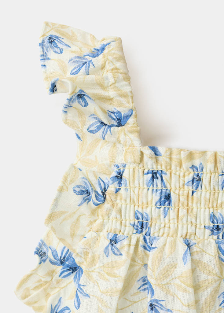 Flower print jumpsuit — Yellow