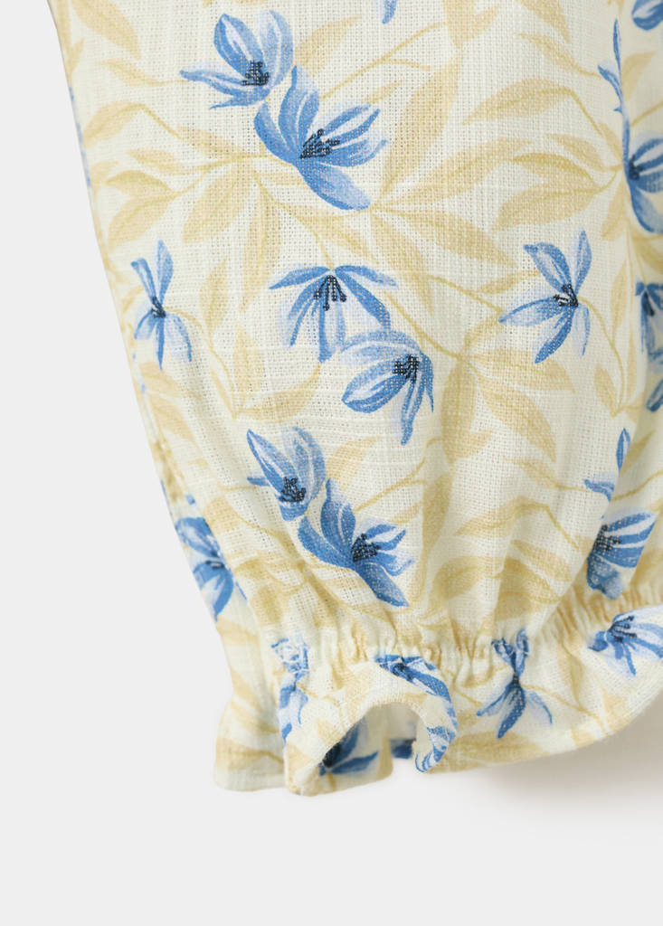 Flower print jumpsuit — Yellow