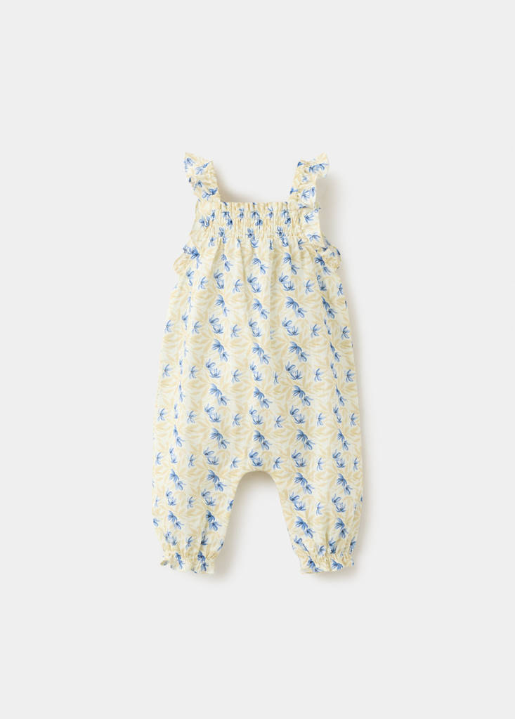 Flower print jumpsuit — Yellow
