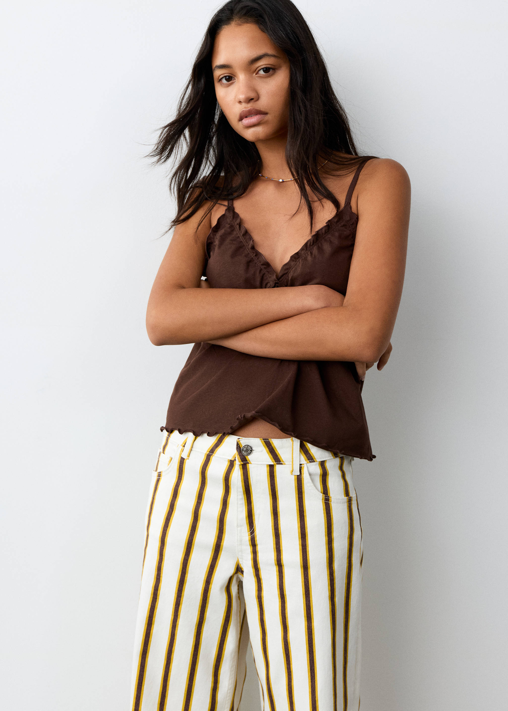 Jeans regular waist estampado rayas - Detalle del artículo 1