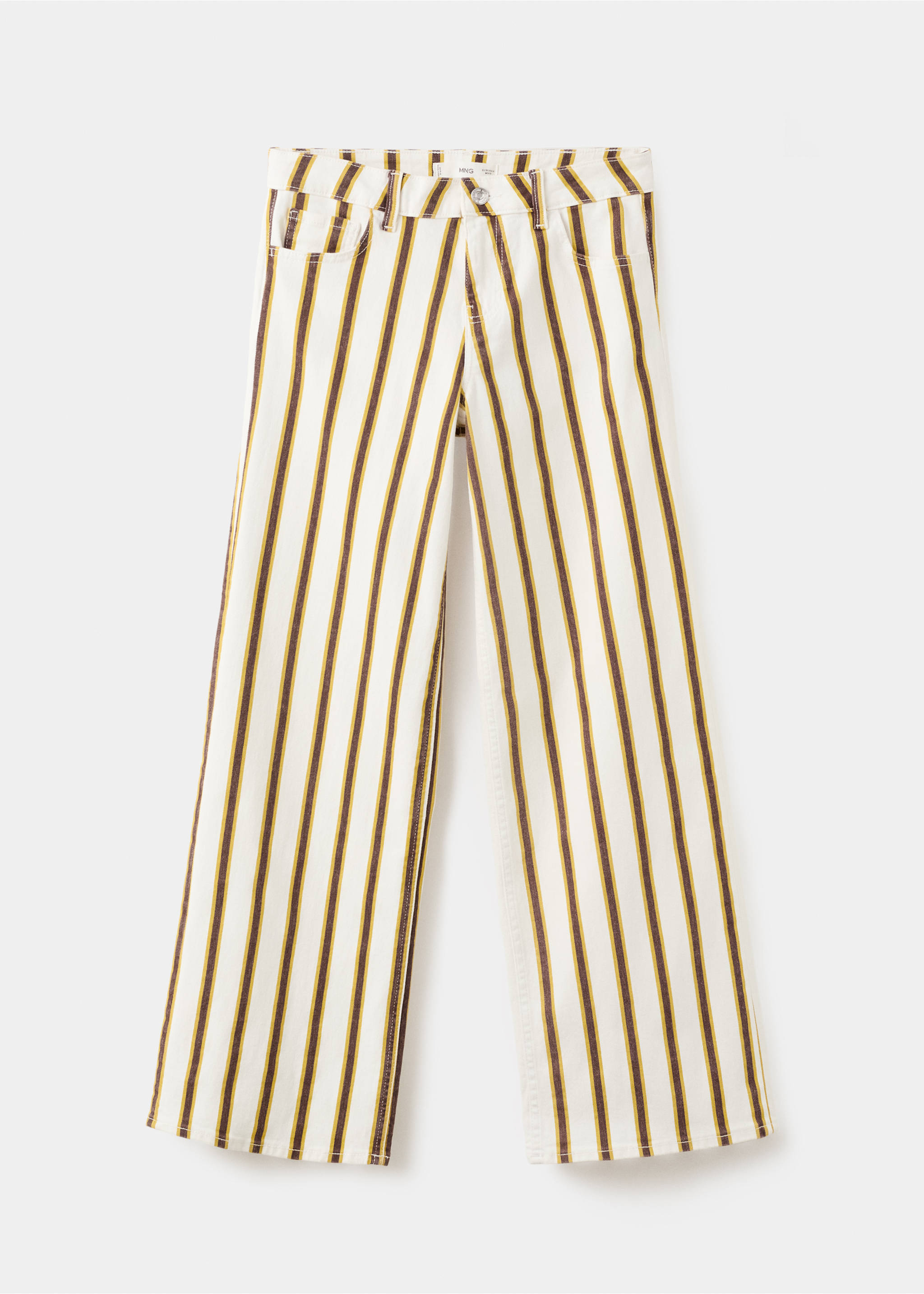 جينز بخصر عادي بطبعة خطوط - منتج دون نموذج, بيج فاتح. Ref: 27076726-00.