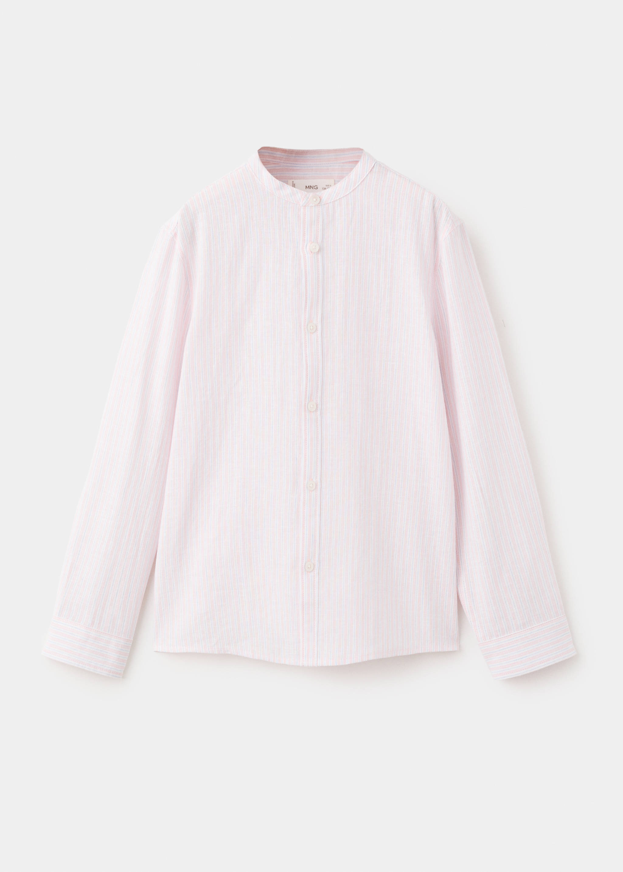 Striped linen shirt with combined stripes - Article without model