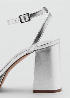 Metallic-effect heeled sandals — Silver 3