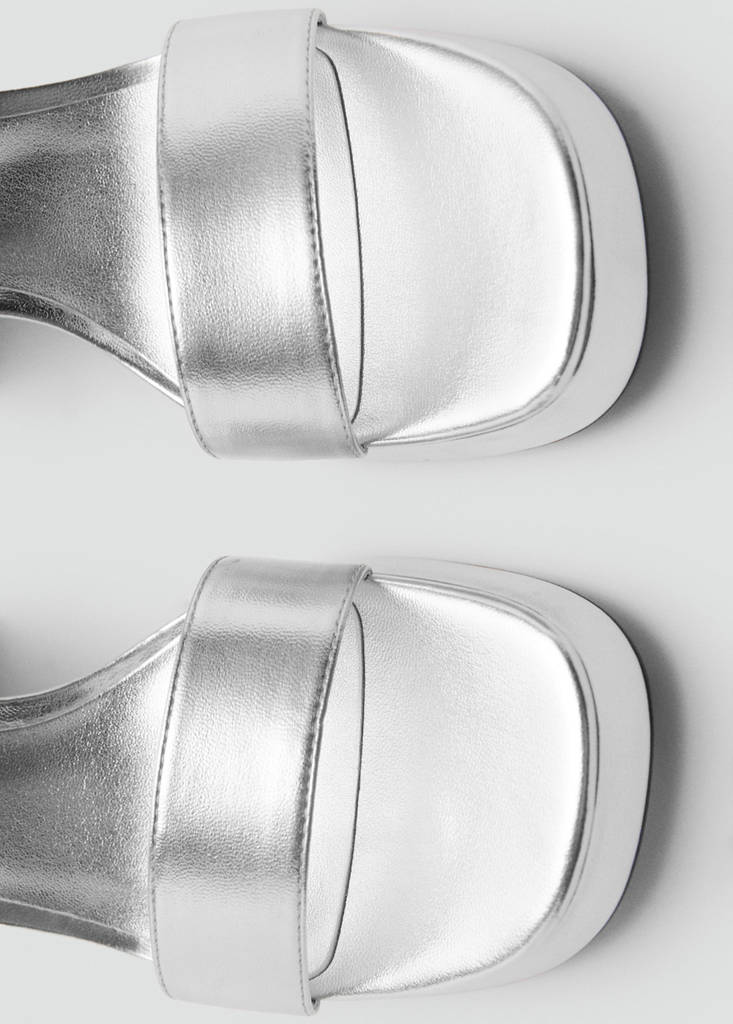 Metallic-effect heeled sandals — Silver