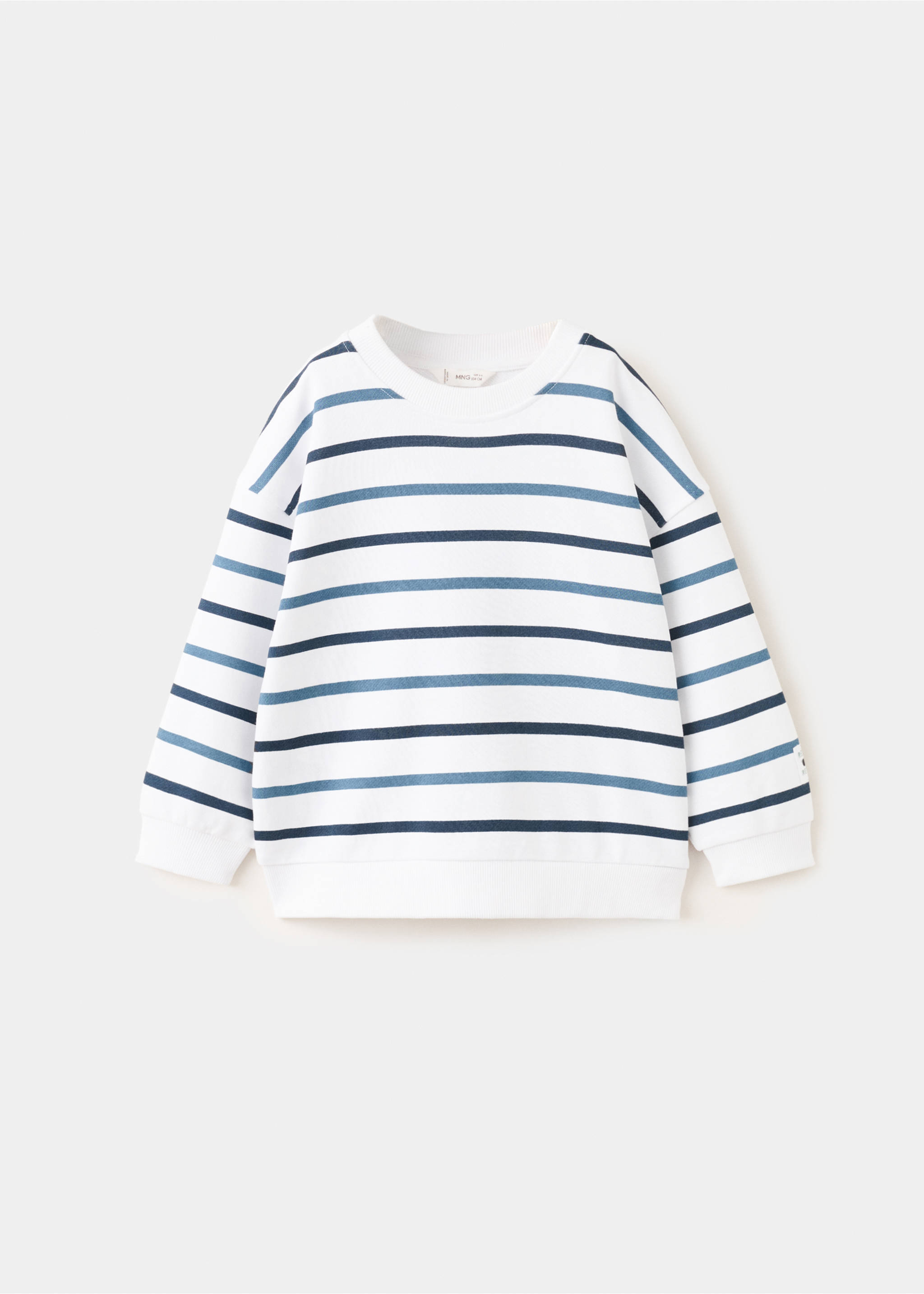Striped cotton-blend sweatshirt - Article without model, Navy. Ref: 27076732-00.