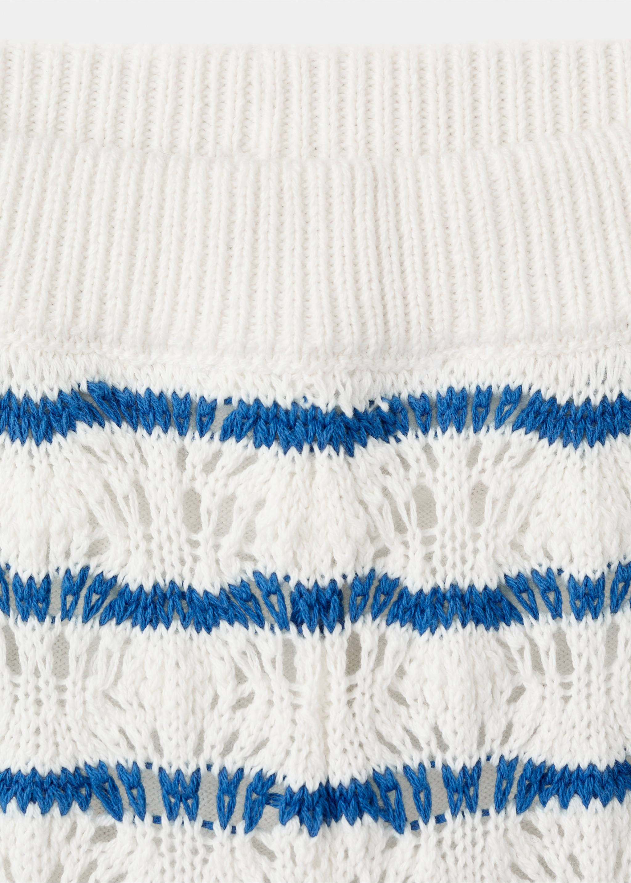 Pantalon en maille ajourée à rayures - Détail de l'article 8, Bleu électrique. Ref: 27076733-00.