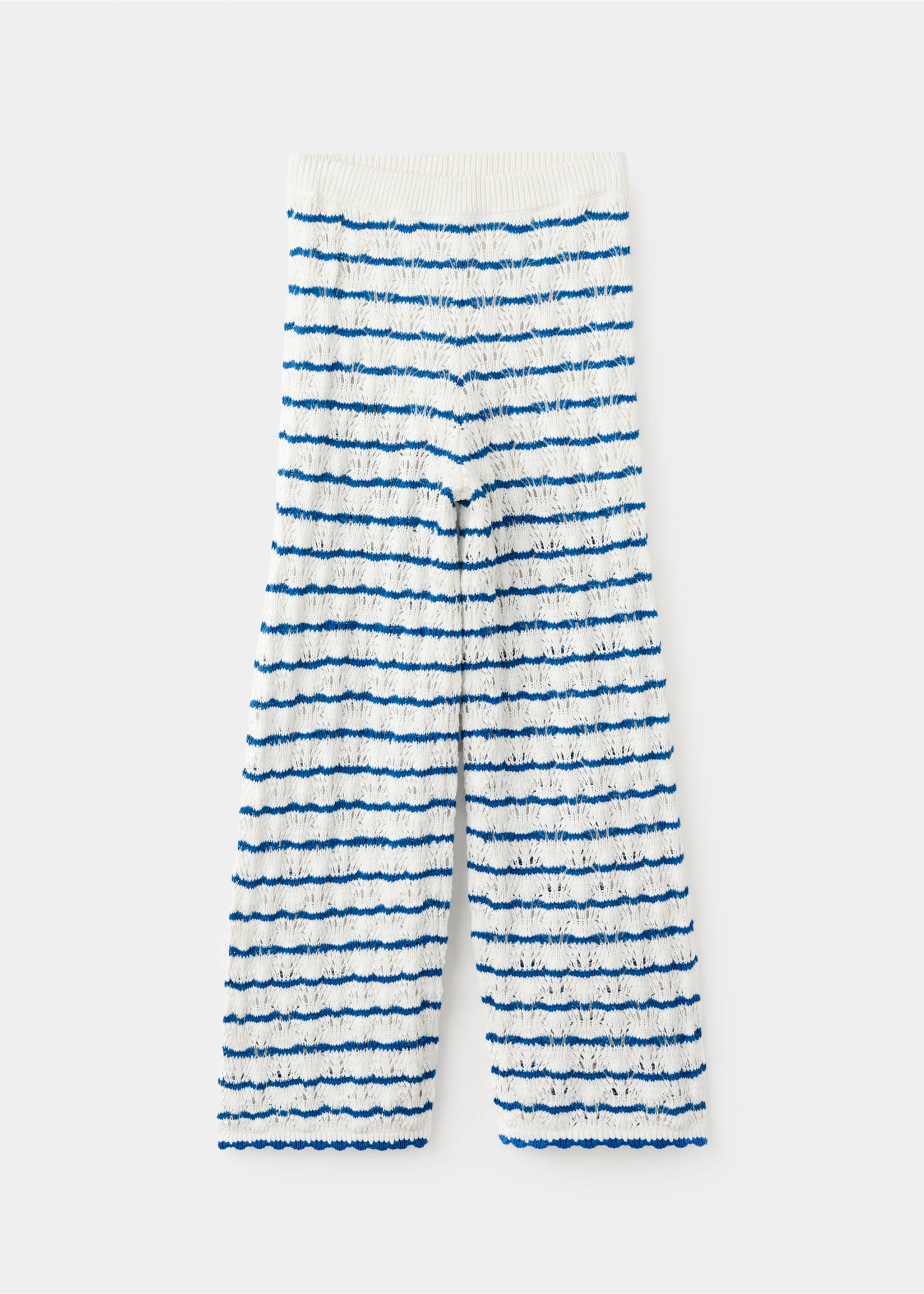 Crochet striped trousers - Article without model, Vibrant blue. Ref: 27076733-00.