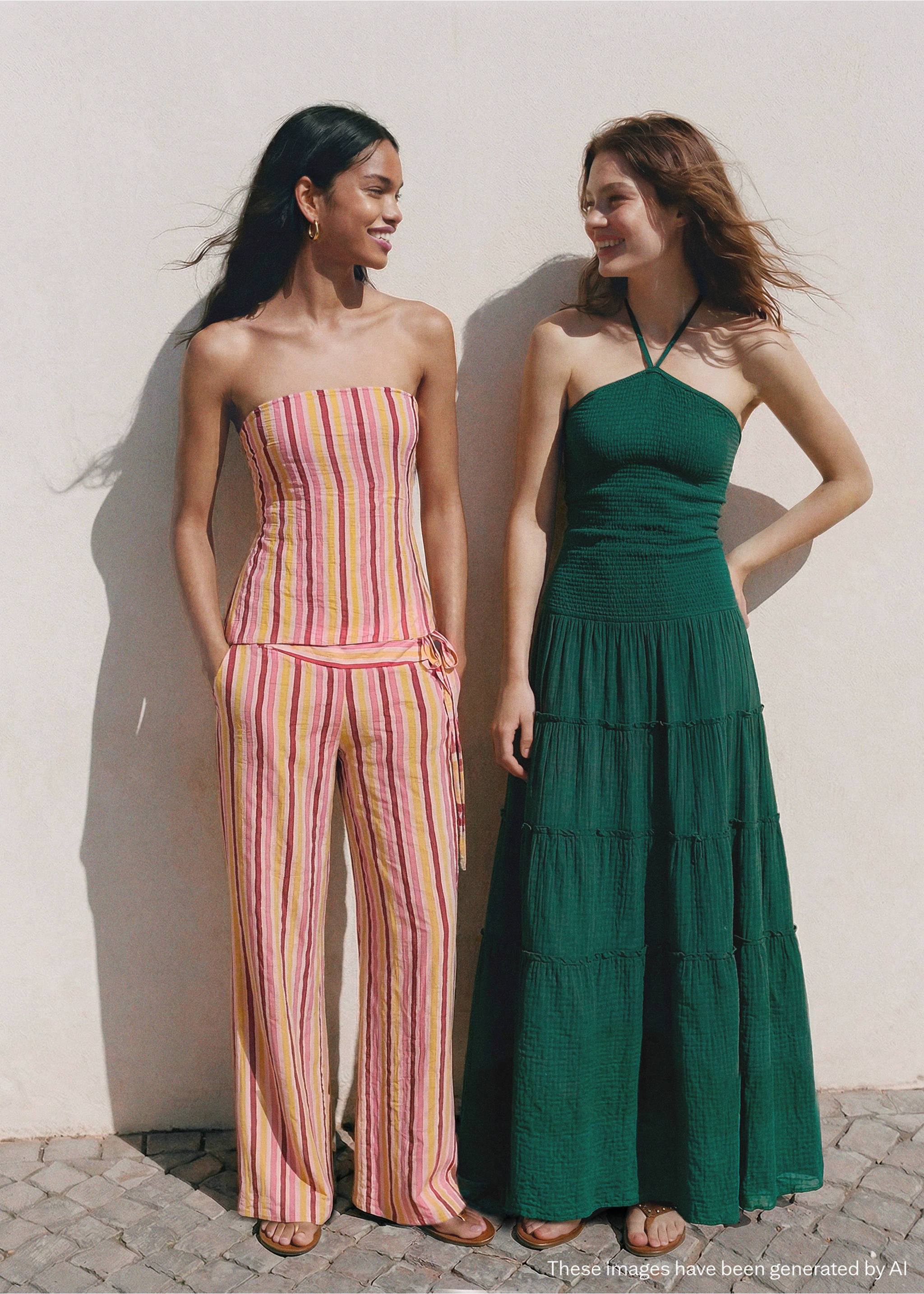 بنطال فضفاض بخطوط متناسقة - تفاصيل المنتج 1, اصفر مستردة. Ref: 27076735-00.