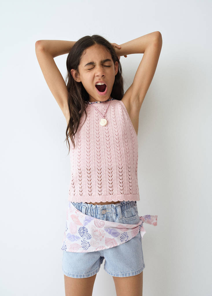 Neckholder-Crochet-Top — Zartrosa