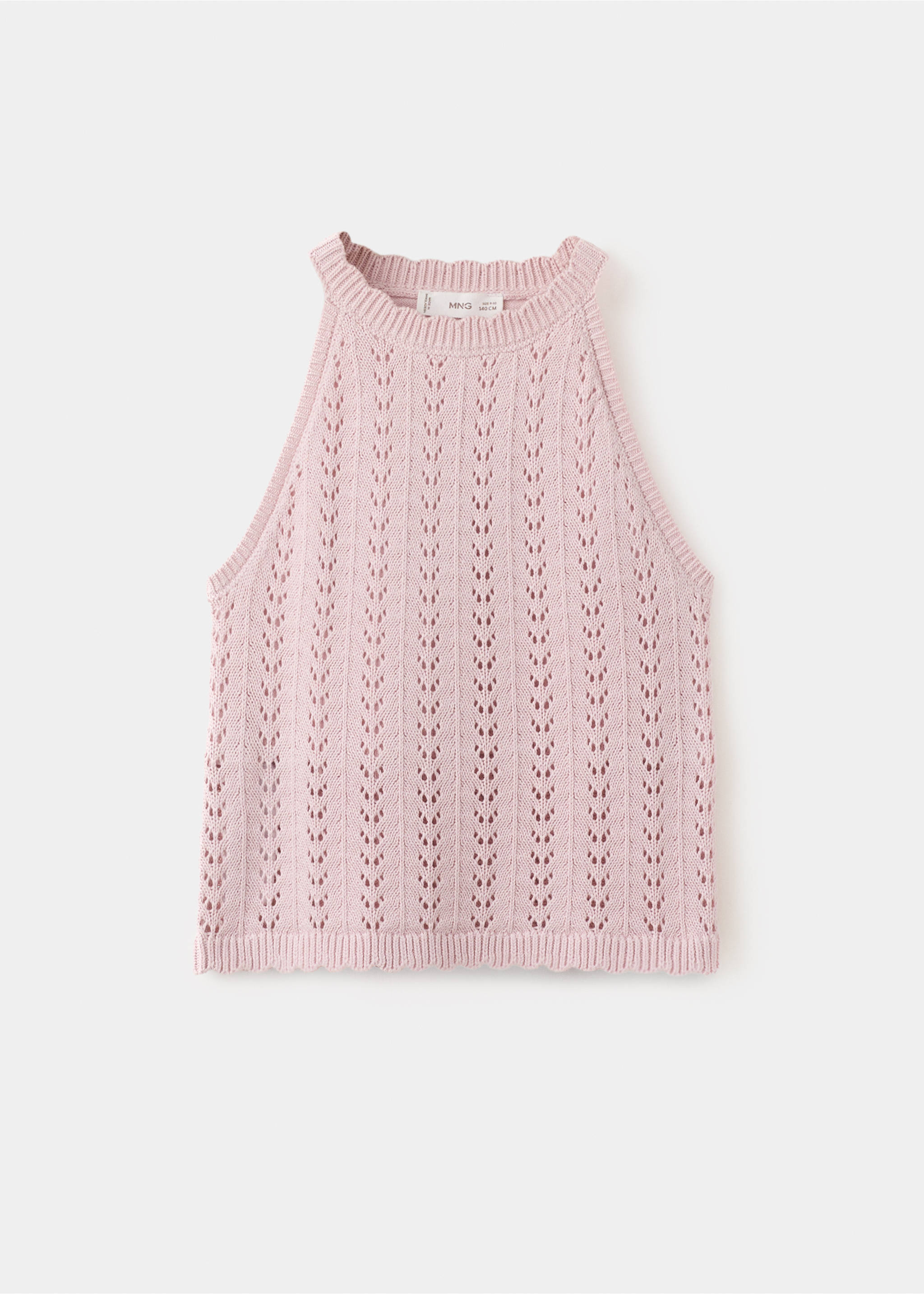 Halter neck crochet top - Article without model, Pale Pink. Ref: 27076737-00.