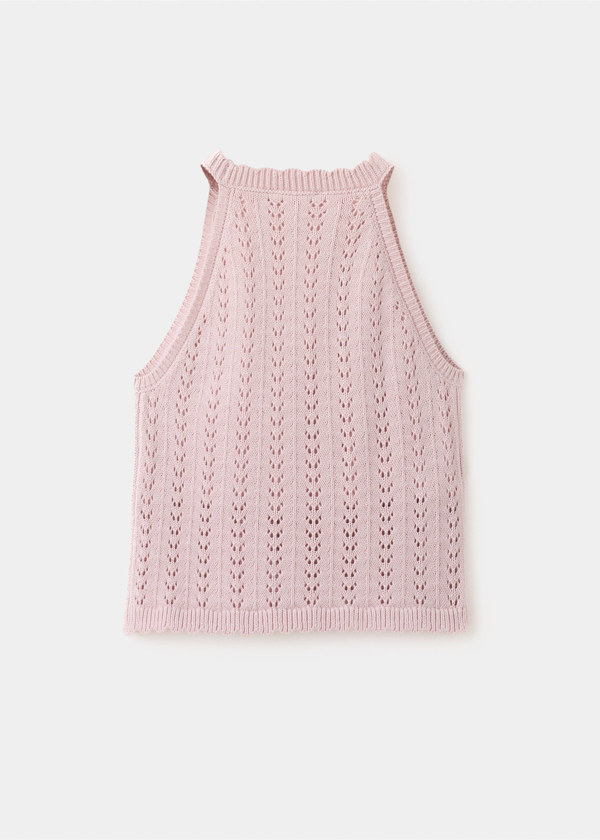 Halter neck crochet top - Reverse of the article, Pale Pink. Ref: 27076737-00.