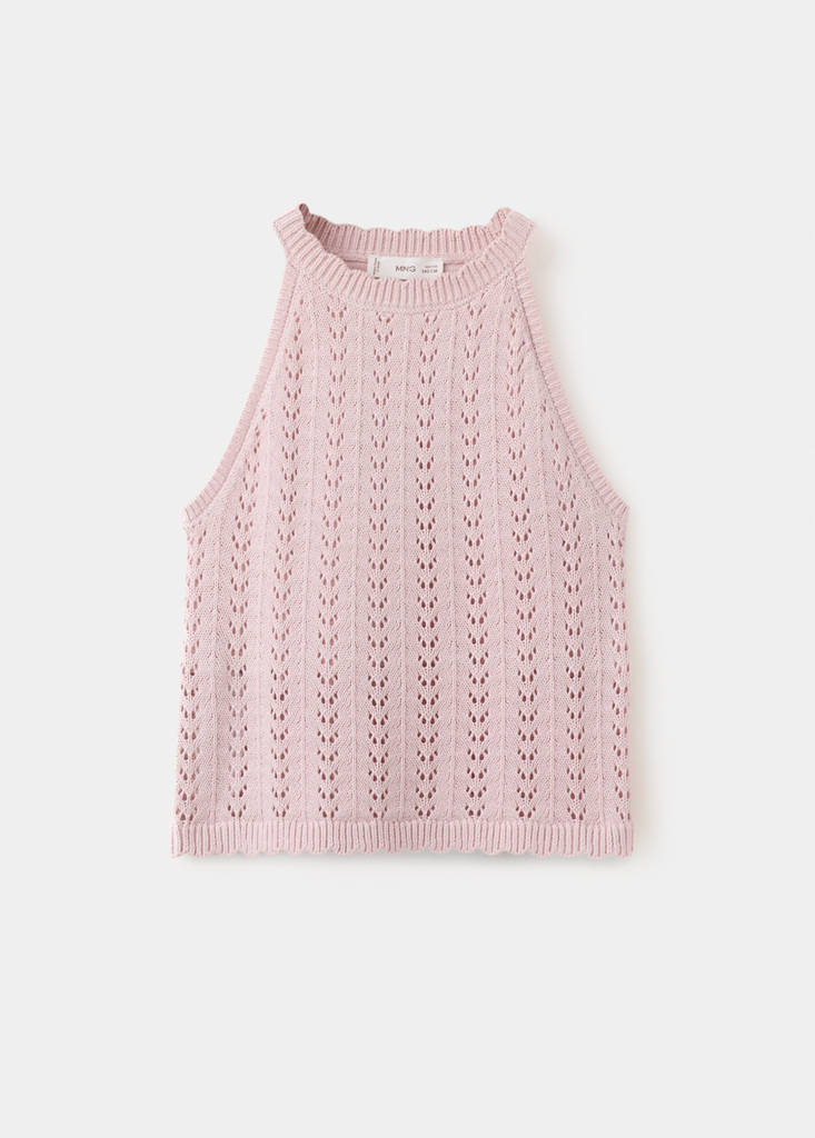 Neckholder-Crochet-Top — Zartrosa