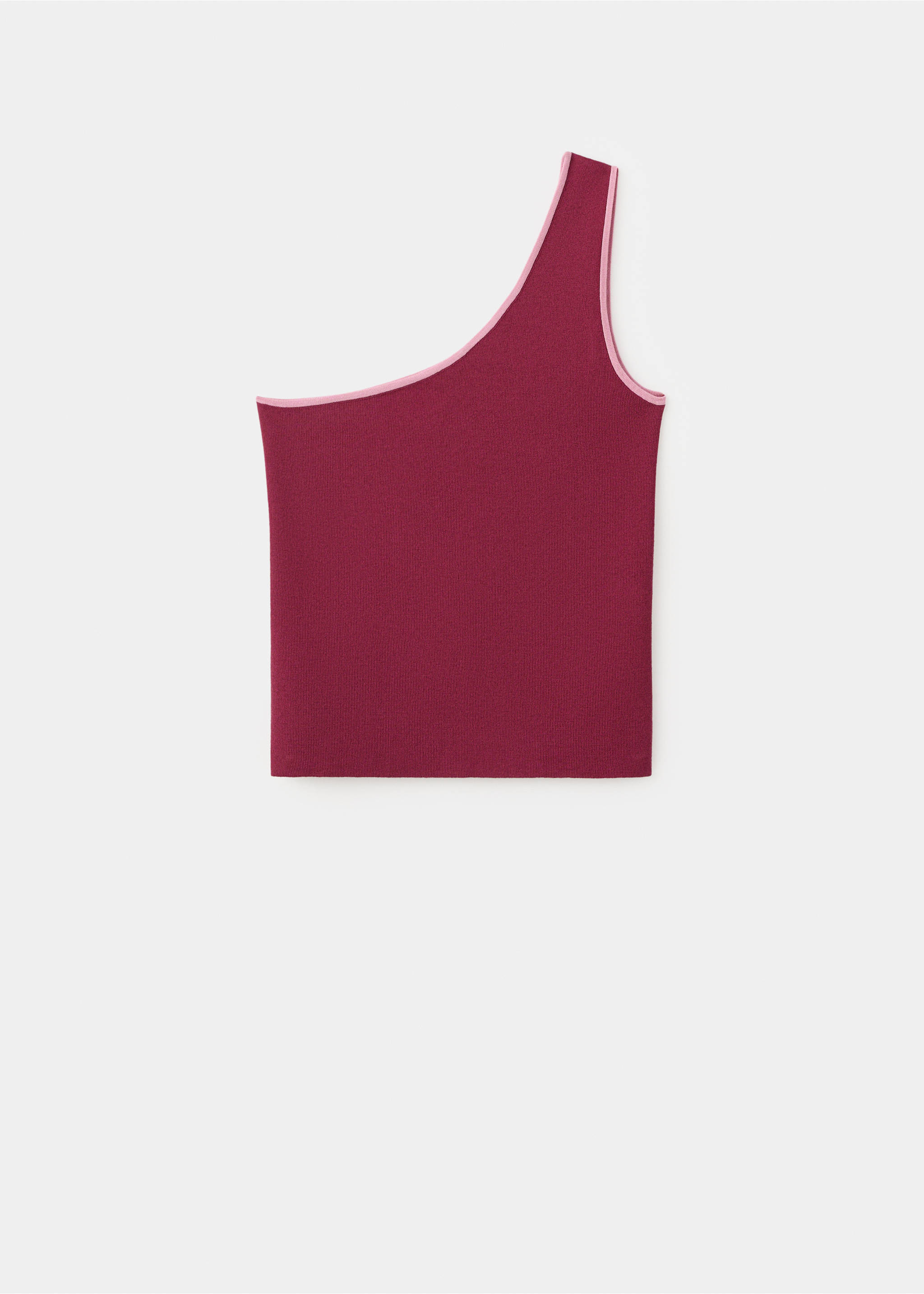 Asymmetrical top with contrasting trim - Article without model, Maroon. Ref: 27076738-00.