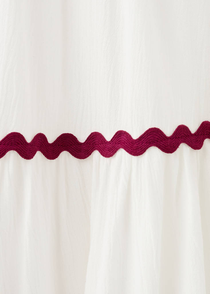 Panel skirt with scalloped details — Off White