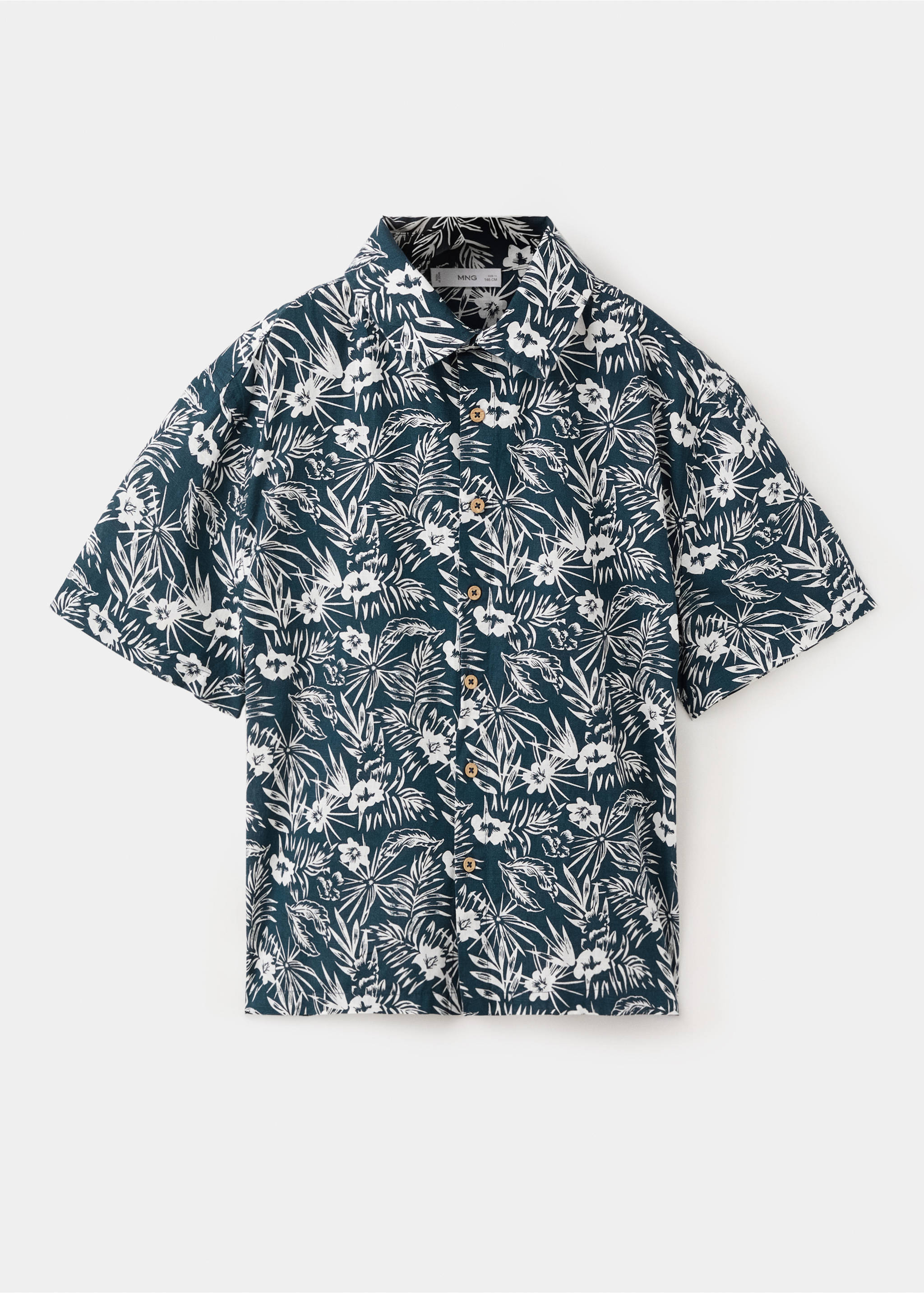 Floral print shirt - Article without model, Navy. Ref: 27076742-00.