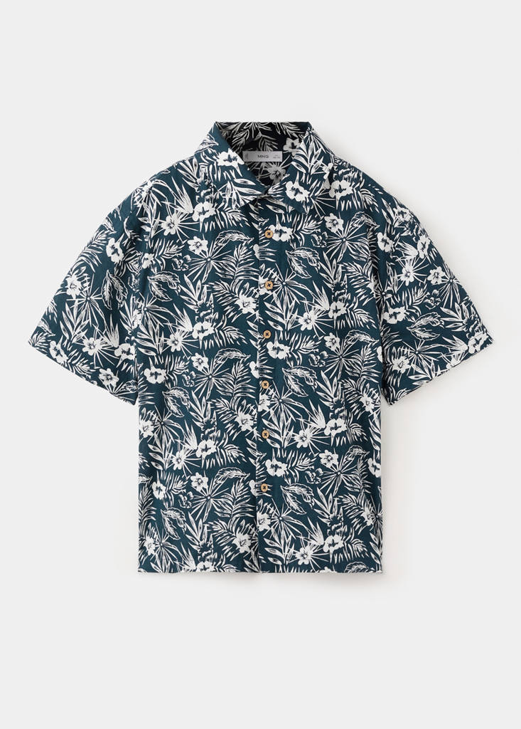 Floral print shirt — Navy