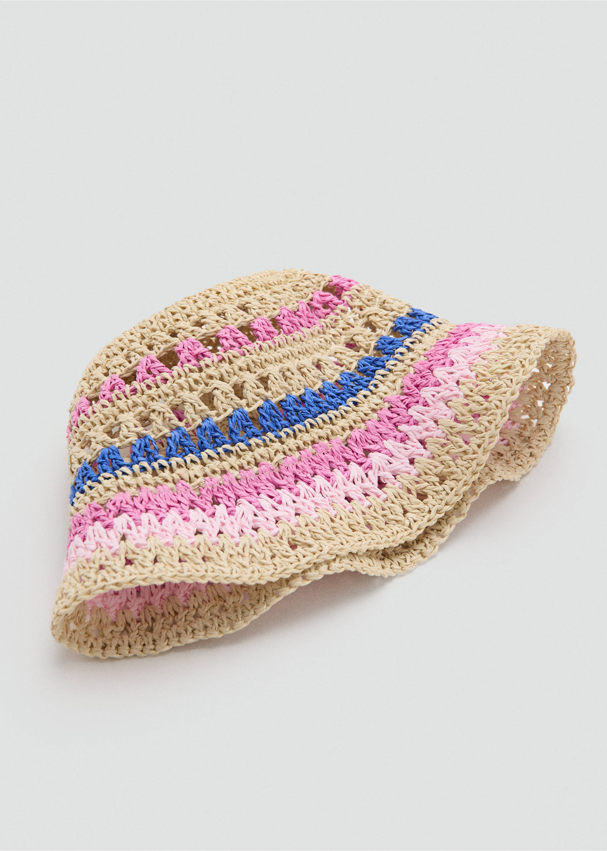 Multicoloured raffia bucket hat - Деталь изделия 1, Песочный. Ref: 27076743-00.