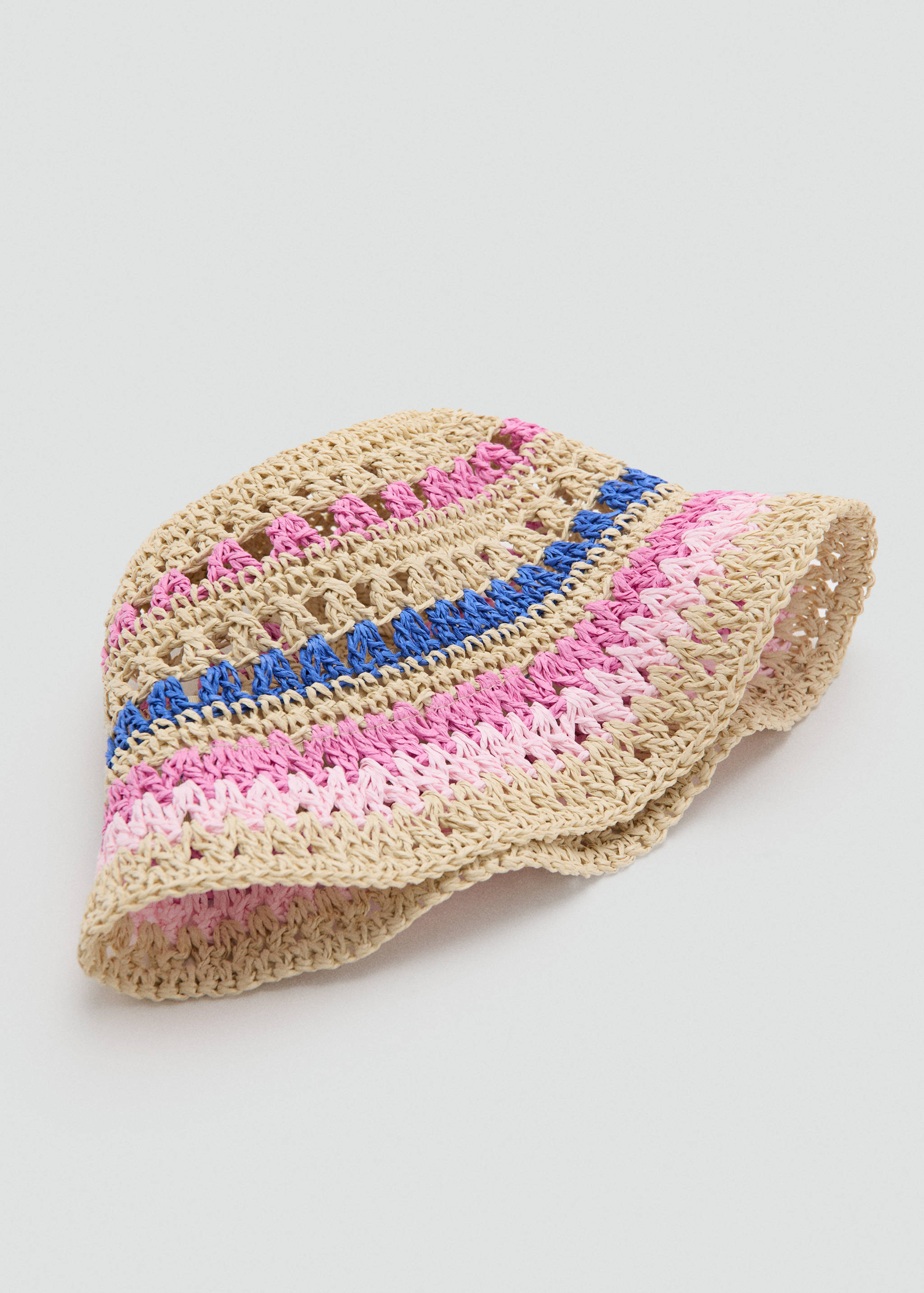 Multicoloured raffia bucket hat - Деталь изделия 1