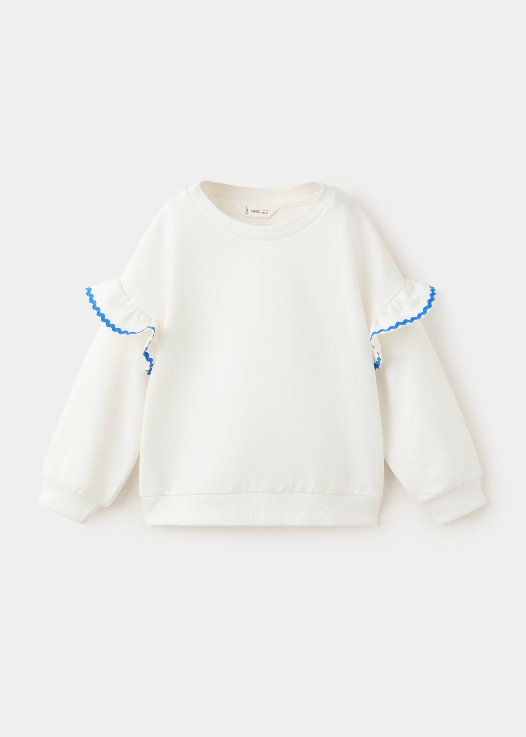 Sudadera volantes en contraste - Artículo sin modelo, Blanco roto. Ref: 27076744-00.