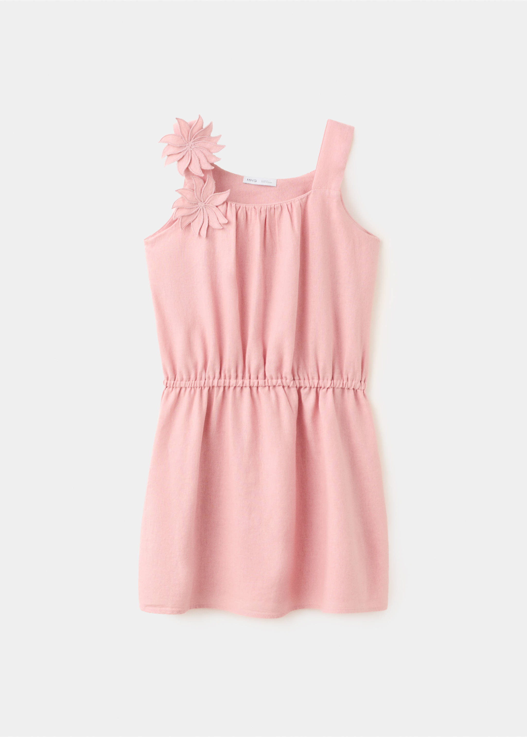 Robe en lin à fleurs - Article sans modèle, Rose. Ref: 27076746-00.