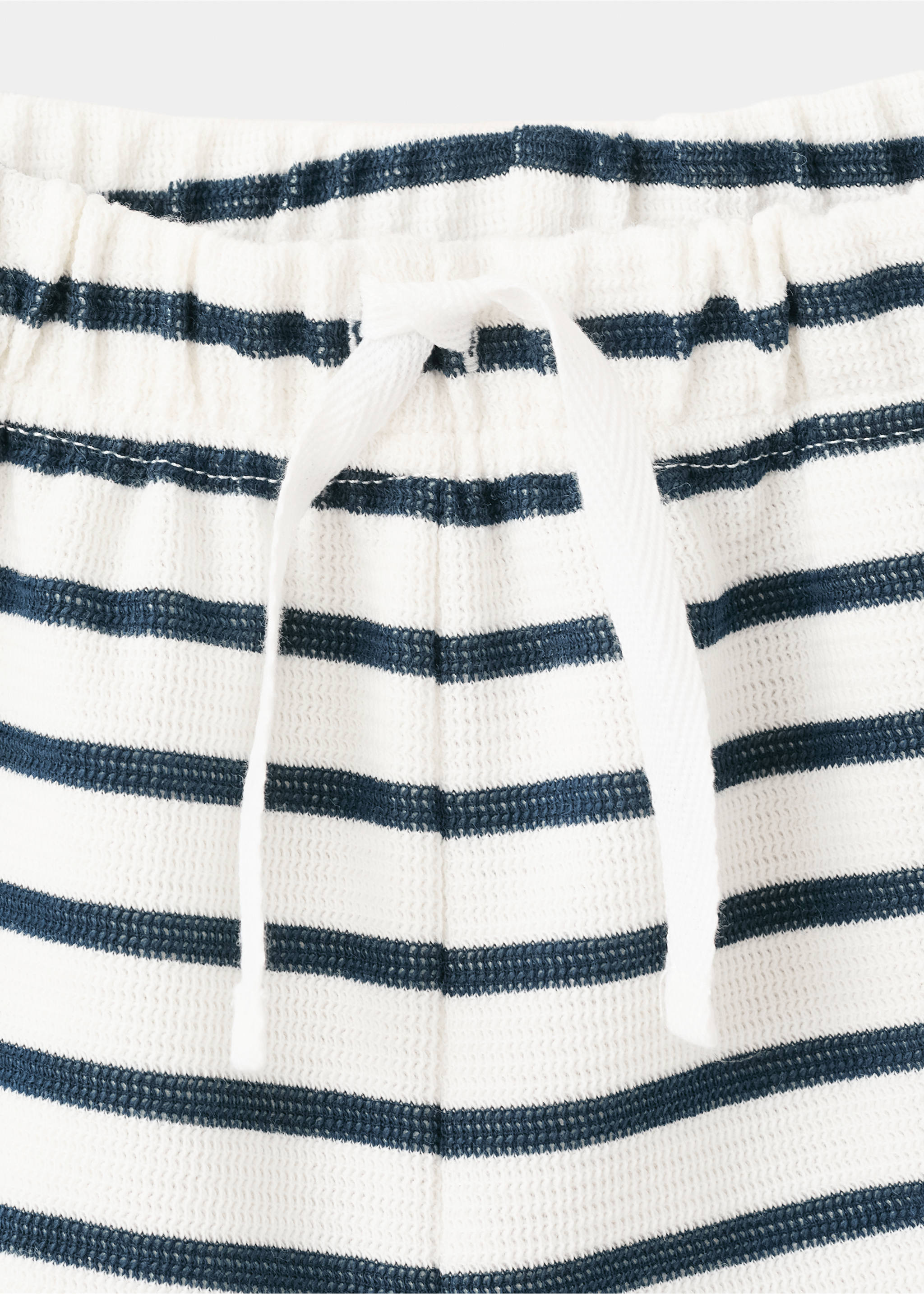 Cotton striped shorts - Details of the article 8, Navy. Ref: 27076747-00.