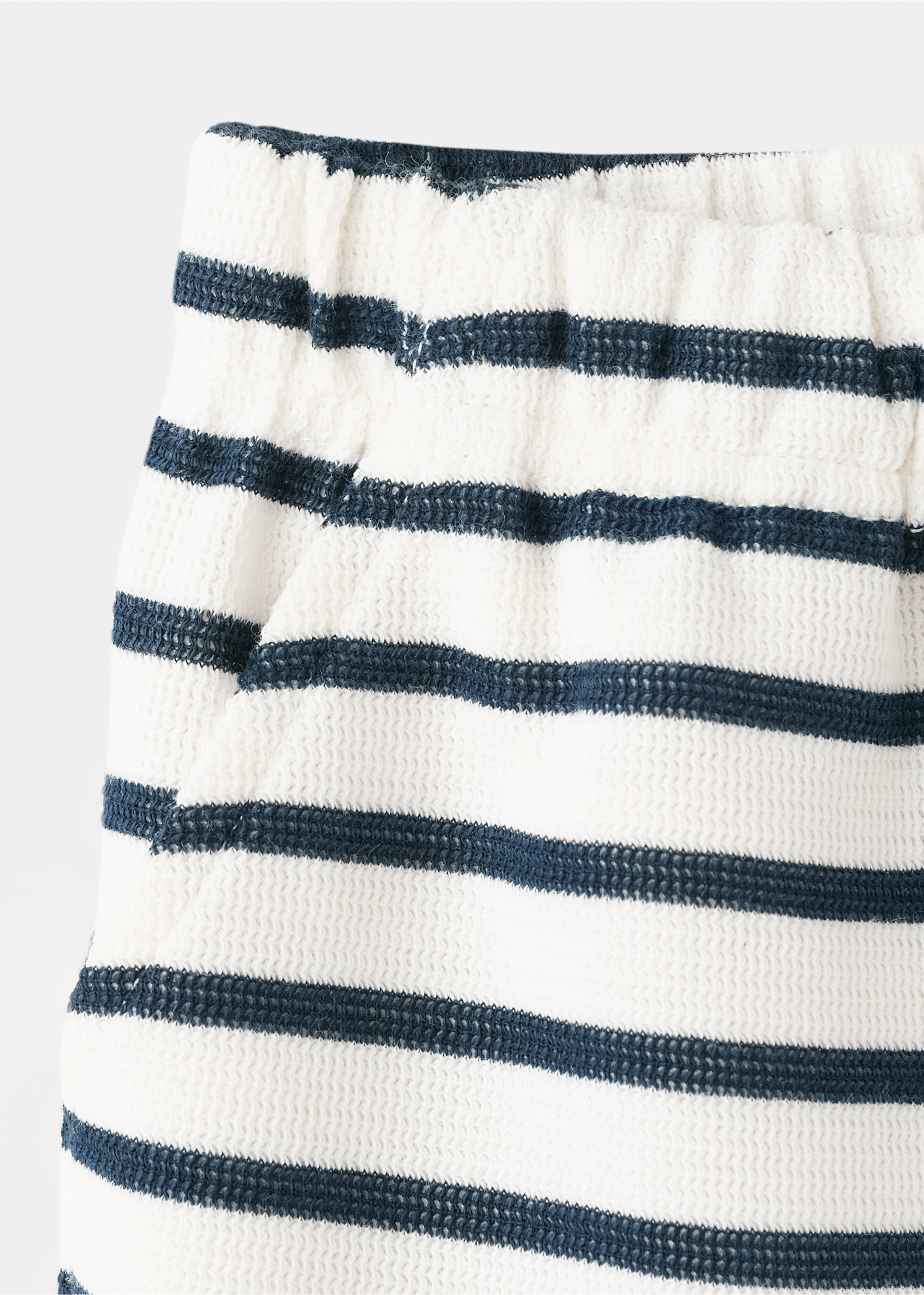Cotton striped shorts - Details of the article 0, Navy. Ref: 27076747-00.