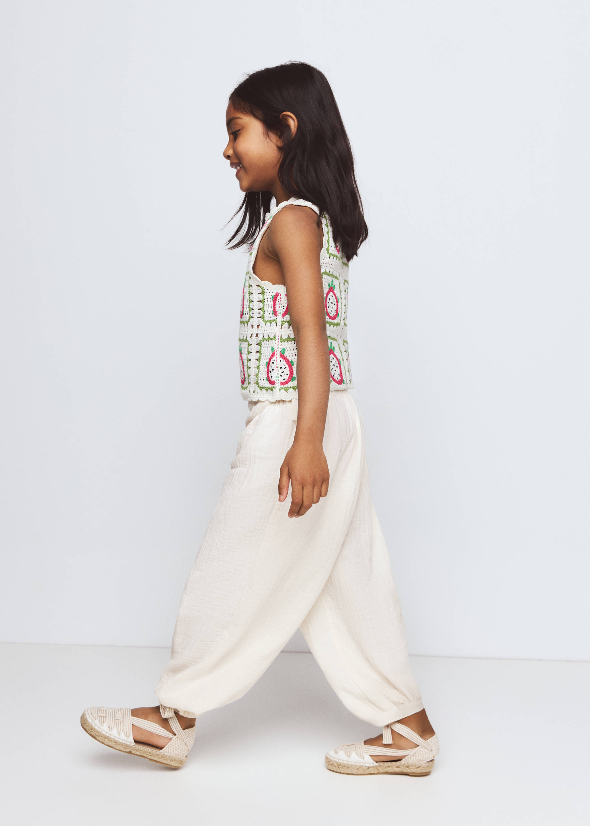 Trousers with side tie detail - Medium plane