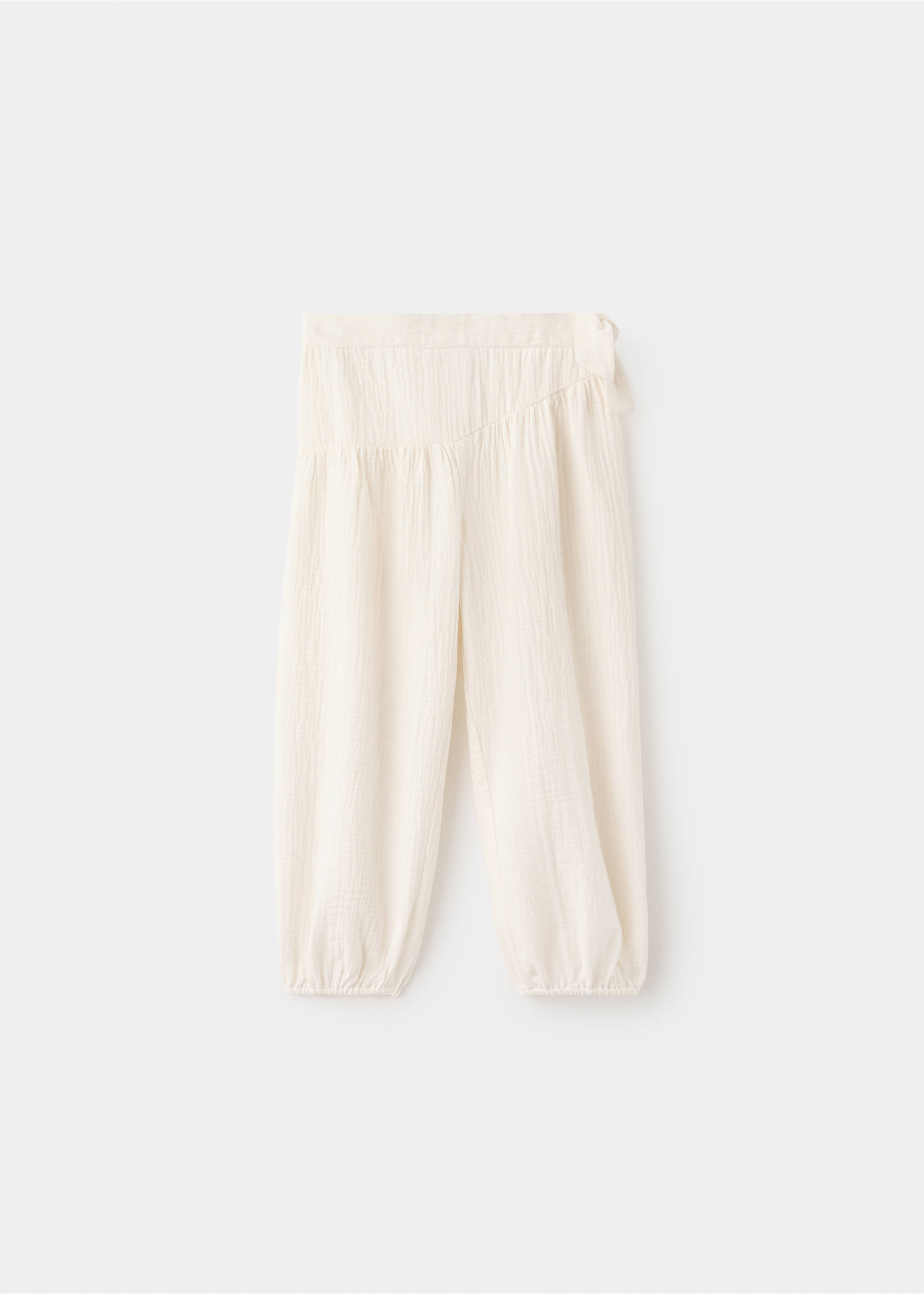Pantalon détail nœud sur le côté - Article sans modèle, Écru. Ref: 27076749-00.
