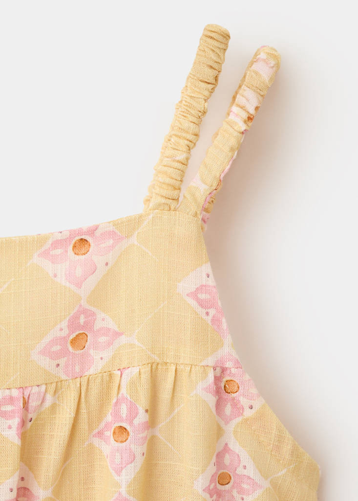 Long printed jumpsuit — Yellow