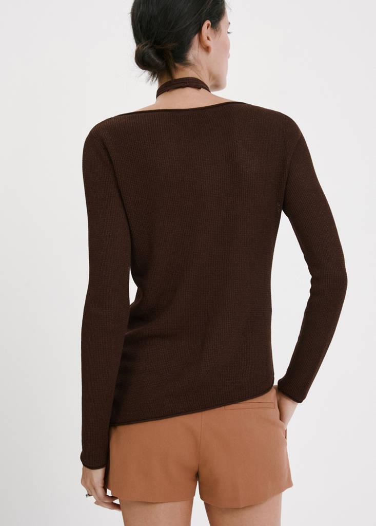 Fine-knit sweater — Chocolate
