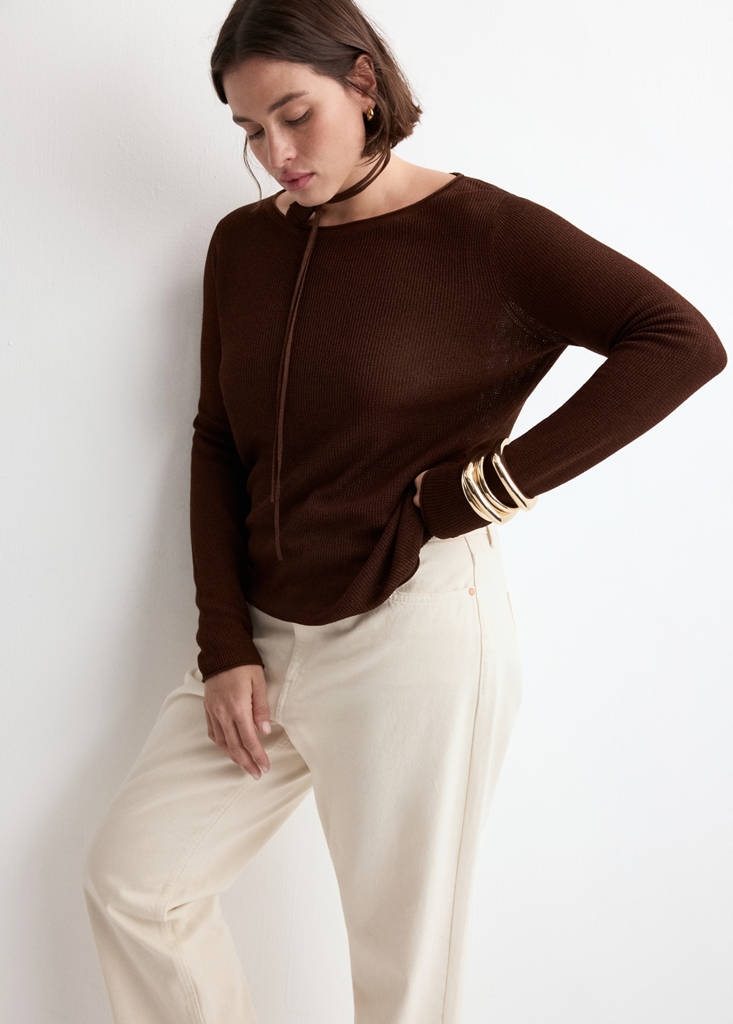 Fine-knit sweater — Chocolate
