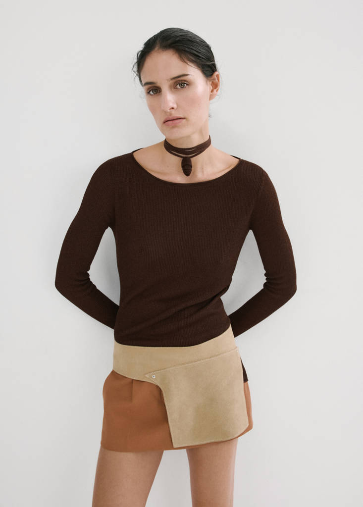 Fine-knit sweater — Chocolate