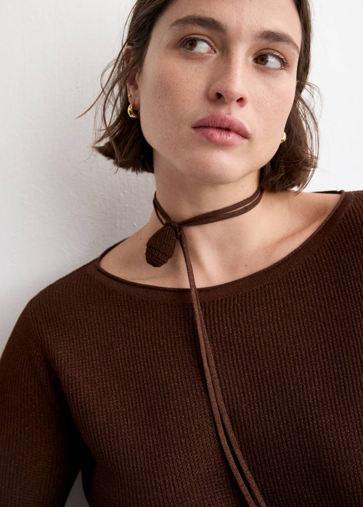 Fine-knit sweater — Chocolate