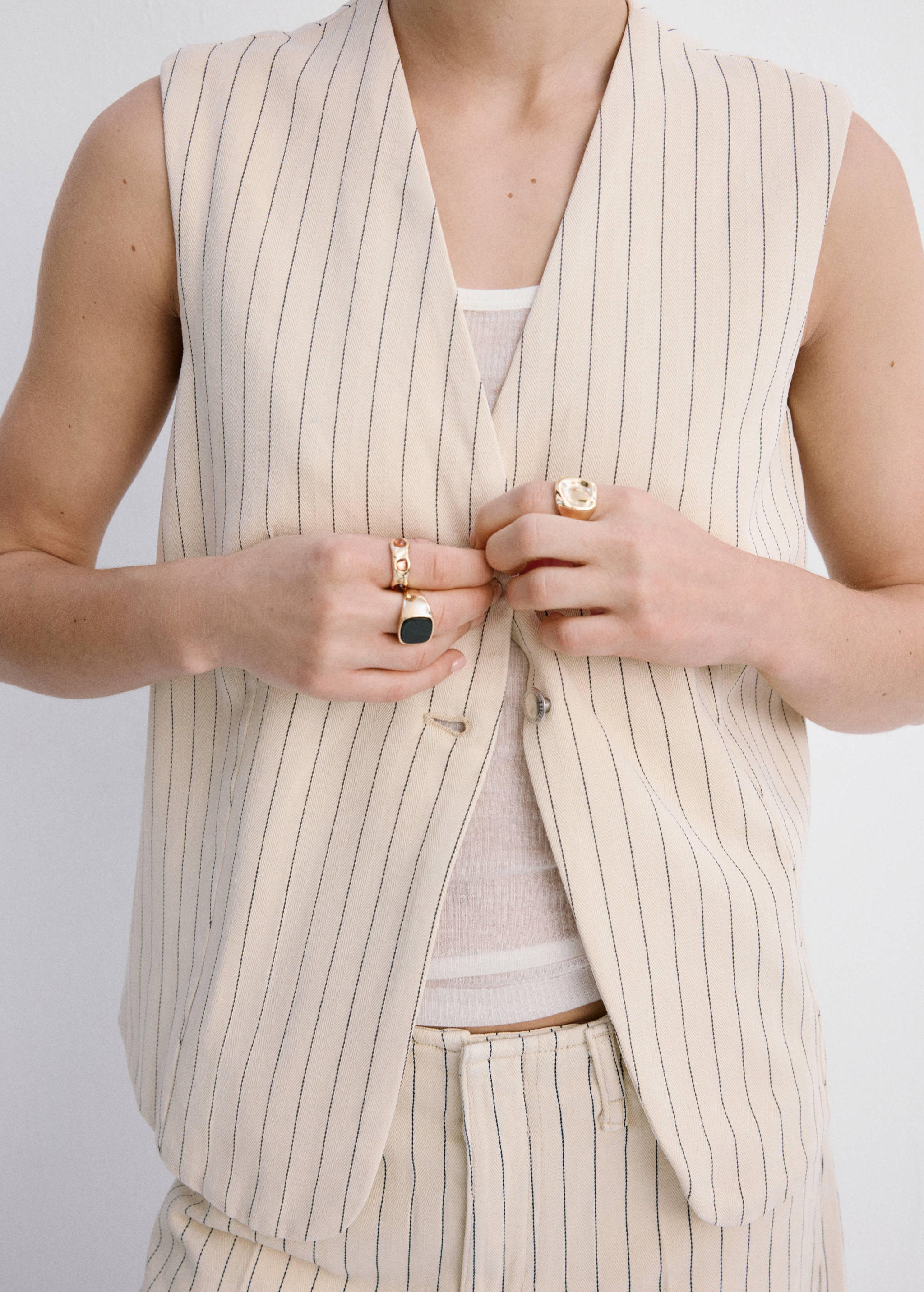 Pinstriped suit waistcoat - Medium plane