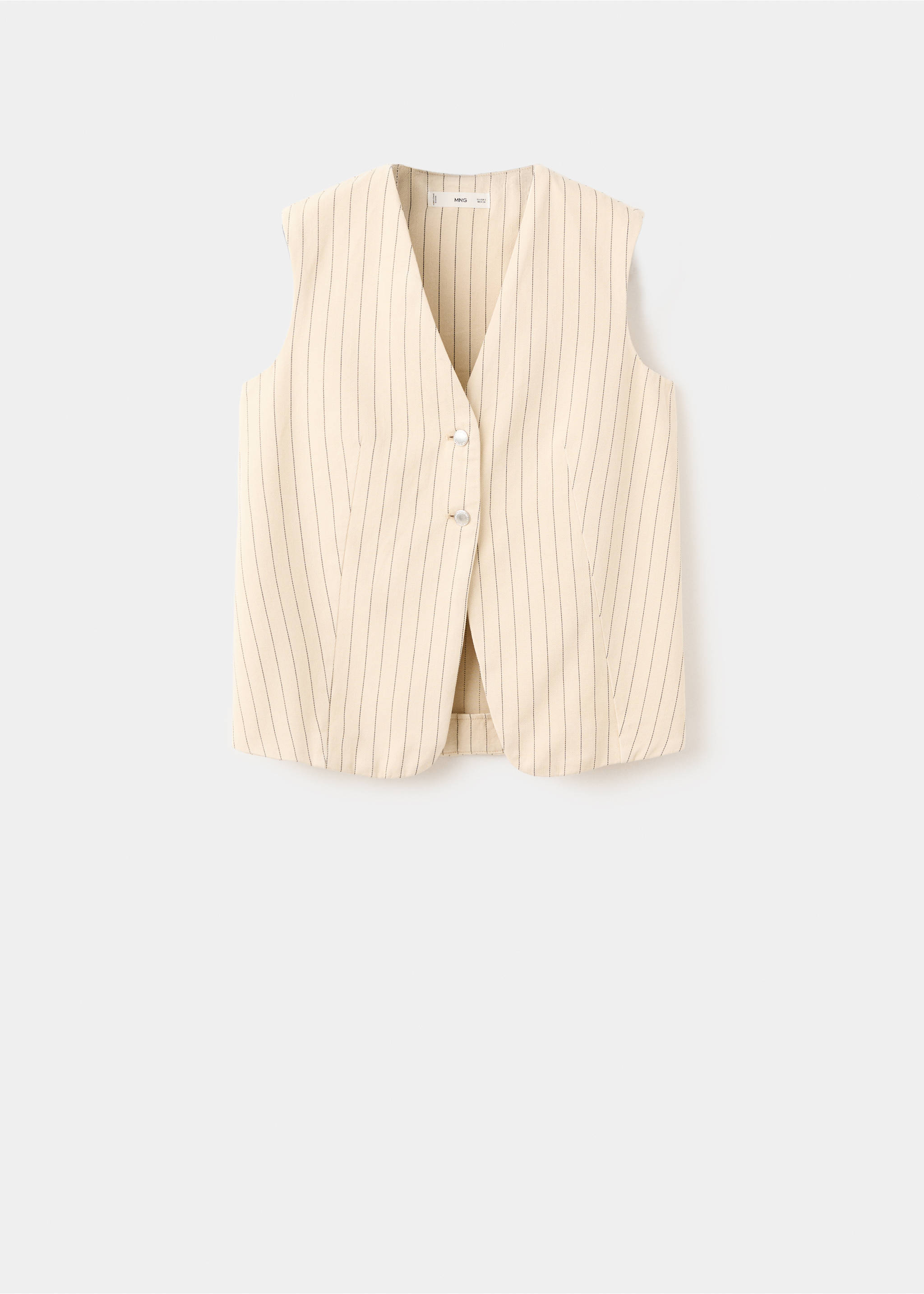 Gilet de costume à fines rayures - Article sans modèle, Vanille. Ref: 27077139-00.