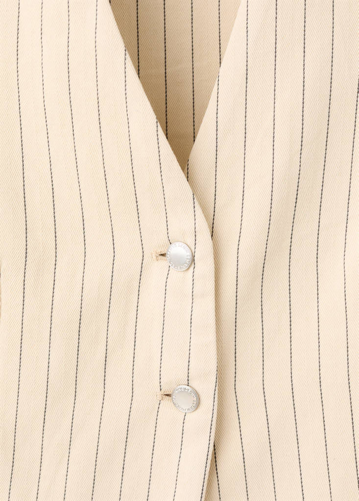 Pinstriped suit waistcoat — Vanilla