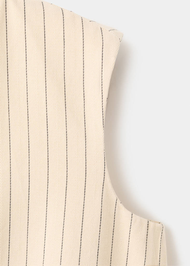 Pinstriped suit waistcoat — Vanilla