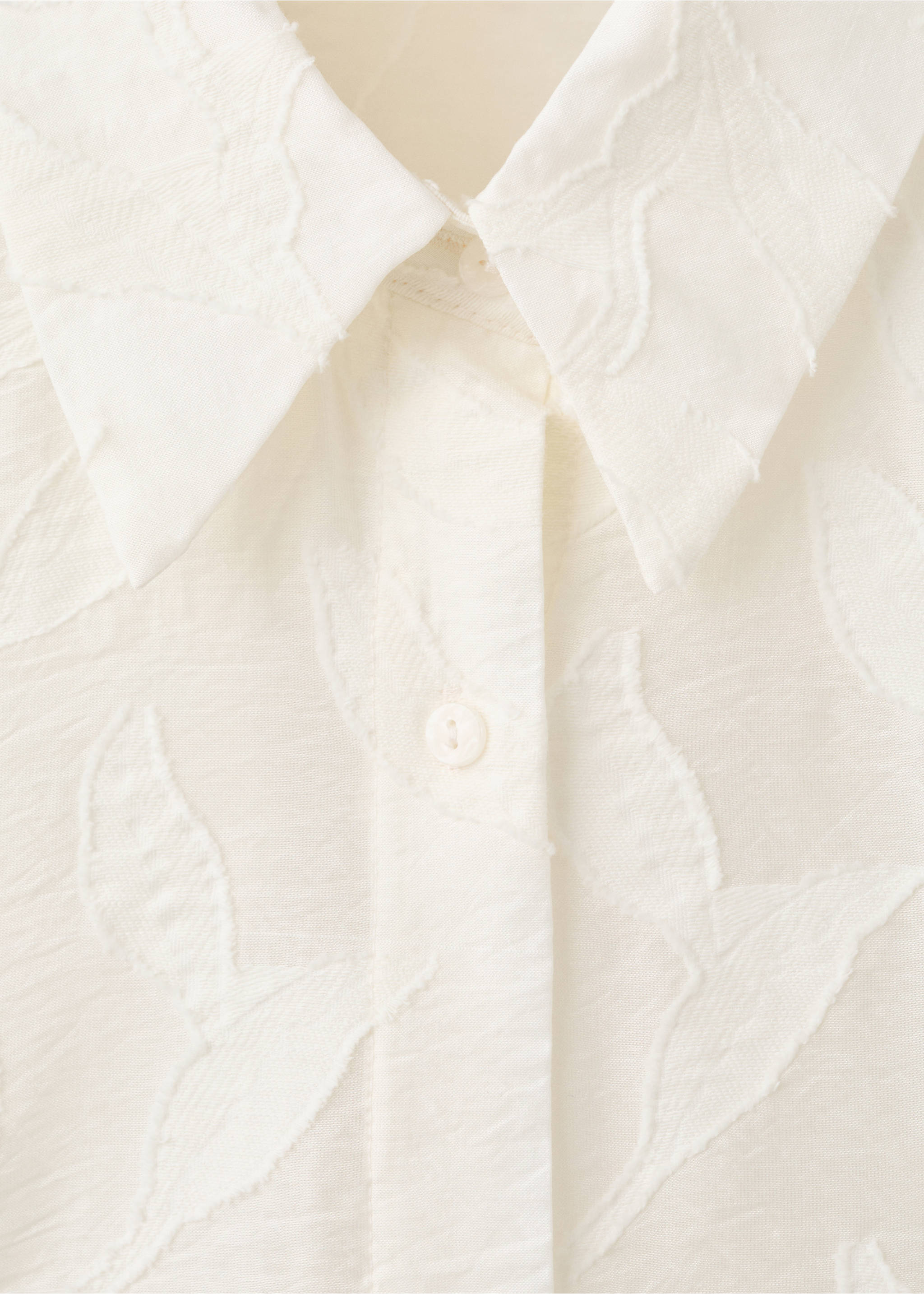 Floral embroidery blouse - Details of the article 8, Off White. Ref: 27077140-00.