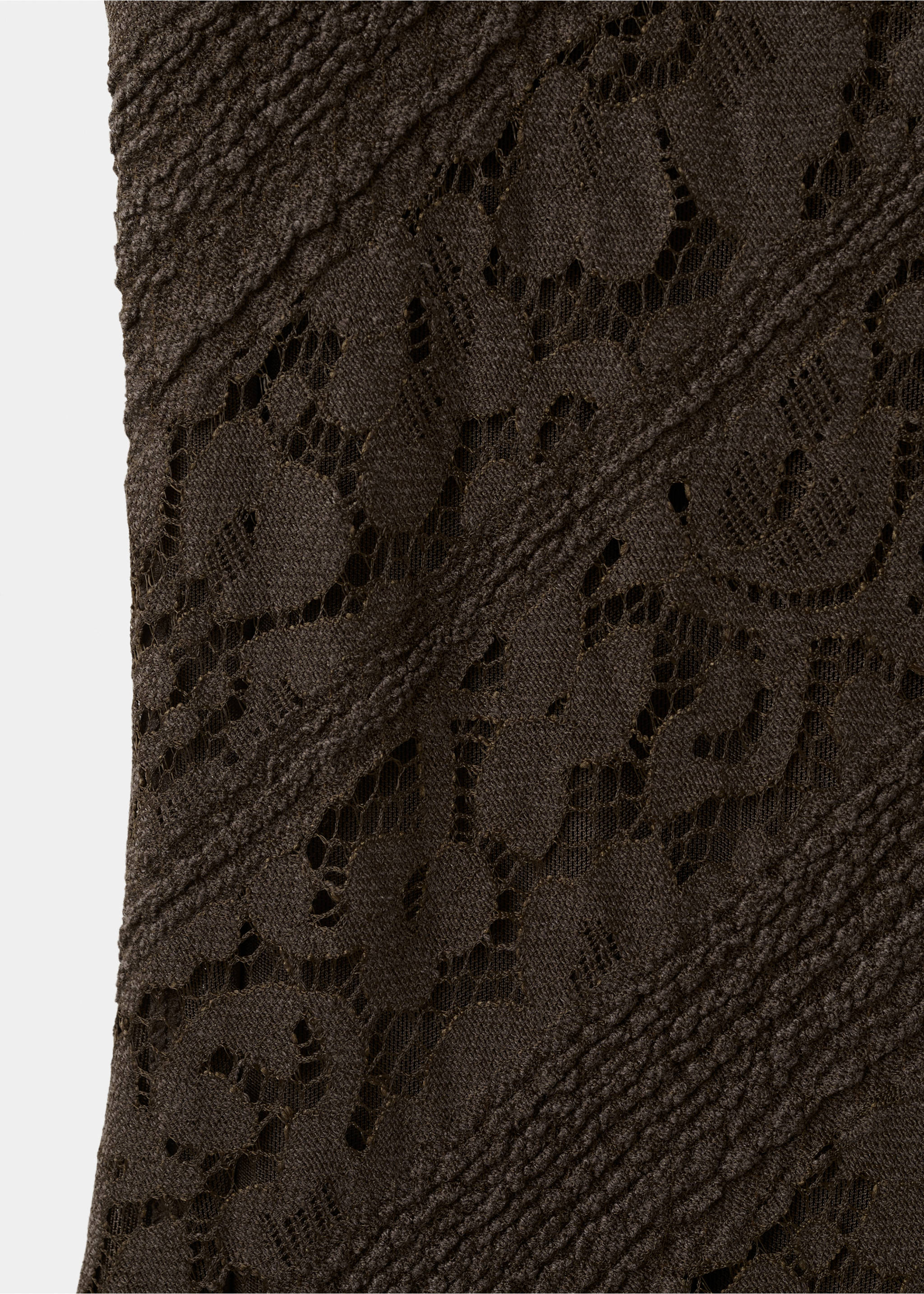 Semi-transparent lace long dress - Details of the article 0, Brown. Ref: 27077142-00.