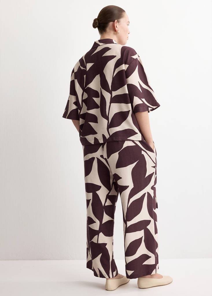 Printed straight trousers — Ecru